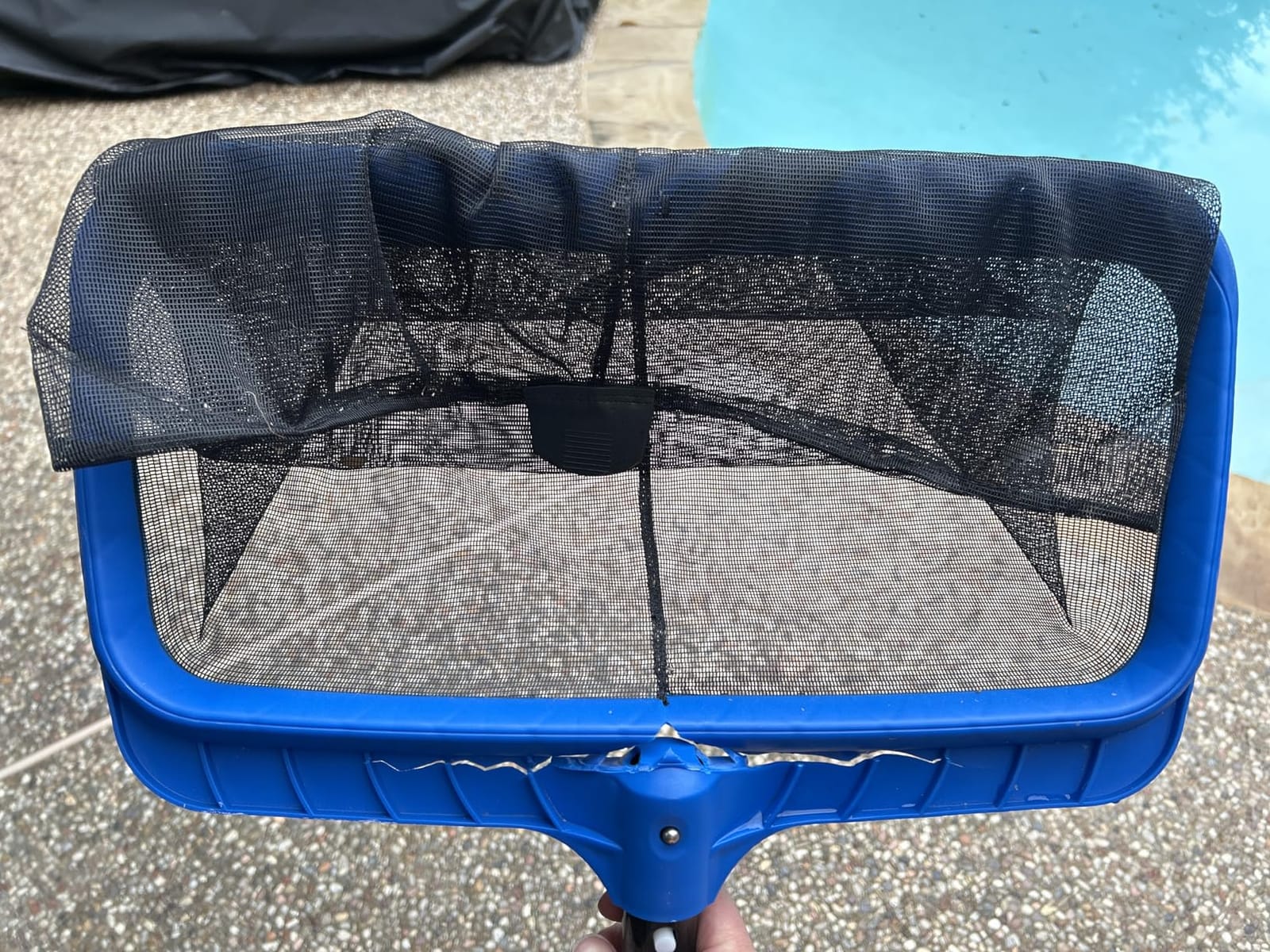 Pool Skimmer Net for Cleaning – Heavy Duty Deep Mesh Pool Net Skimmer - Fine Leaf Rake Net for Swimming Pools, Ponds - Strong Frame - Fits Standard Pool Poles (Net Only, No Pole) - Blue customer photo 1