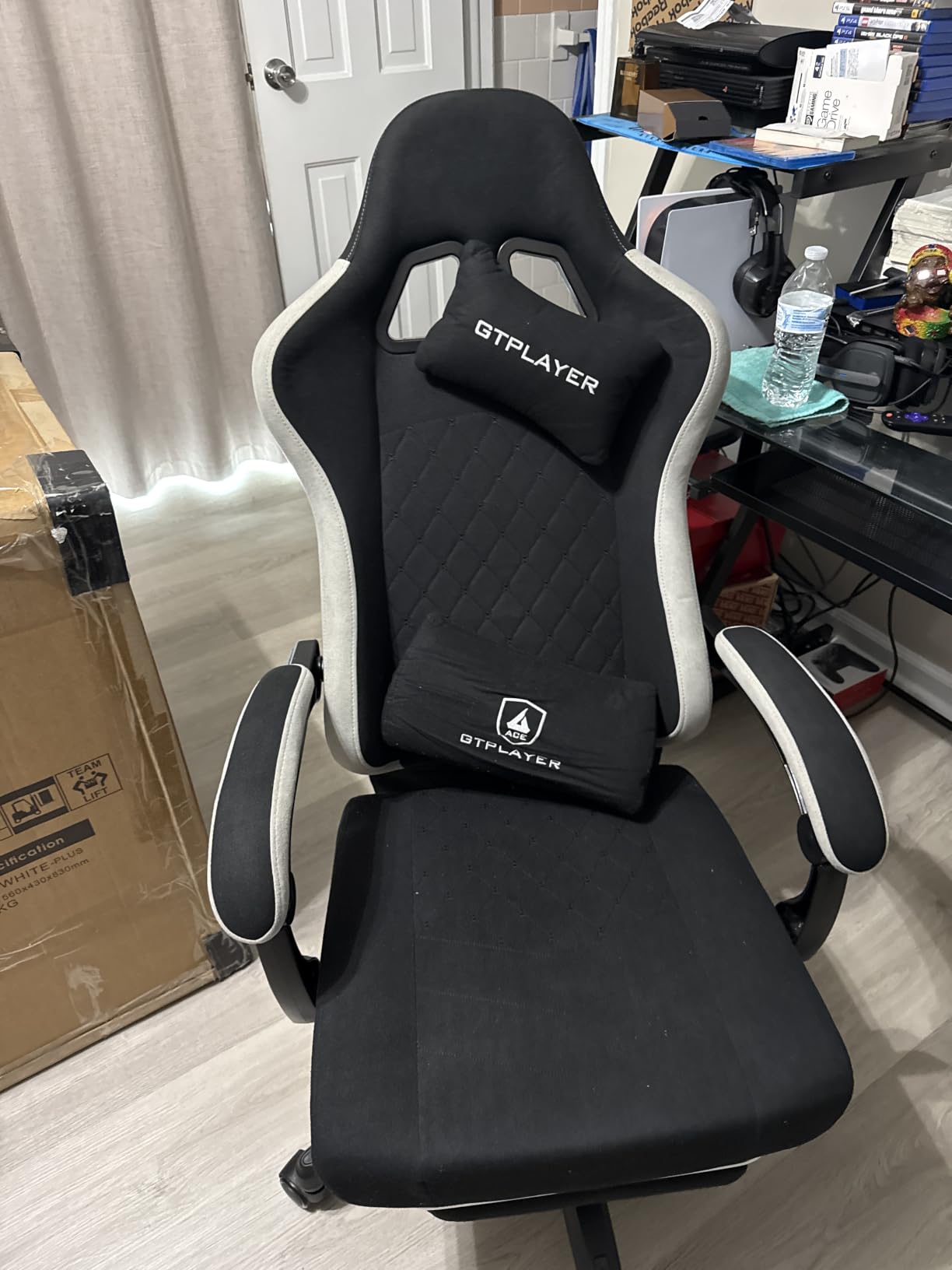 GTPLAYER Gaming Chair, Computer Office Chair with Pocket Spring Cushion, Linkage Armrests and Footrest, High Back Ergonomic Computer Chair with Lumbar Support Task Chair with Footrest(Black) customer photo 1