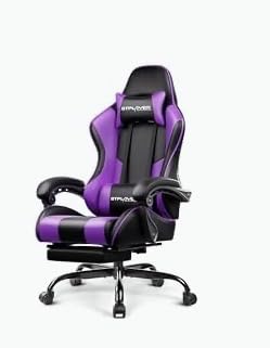 GTPLAYER Gaming Chair, Computer Chair with Footrest and Lumbar Support, Height Adjustable Game Chair with 360°-Swivel Seat and Headrest and for Office or Gaming (Darkgray, Fabric) customer photo 2