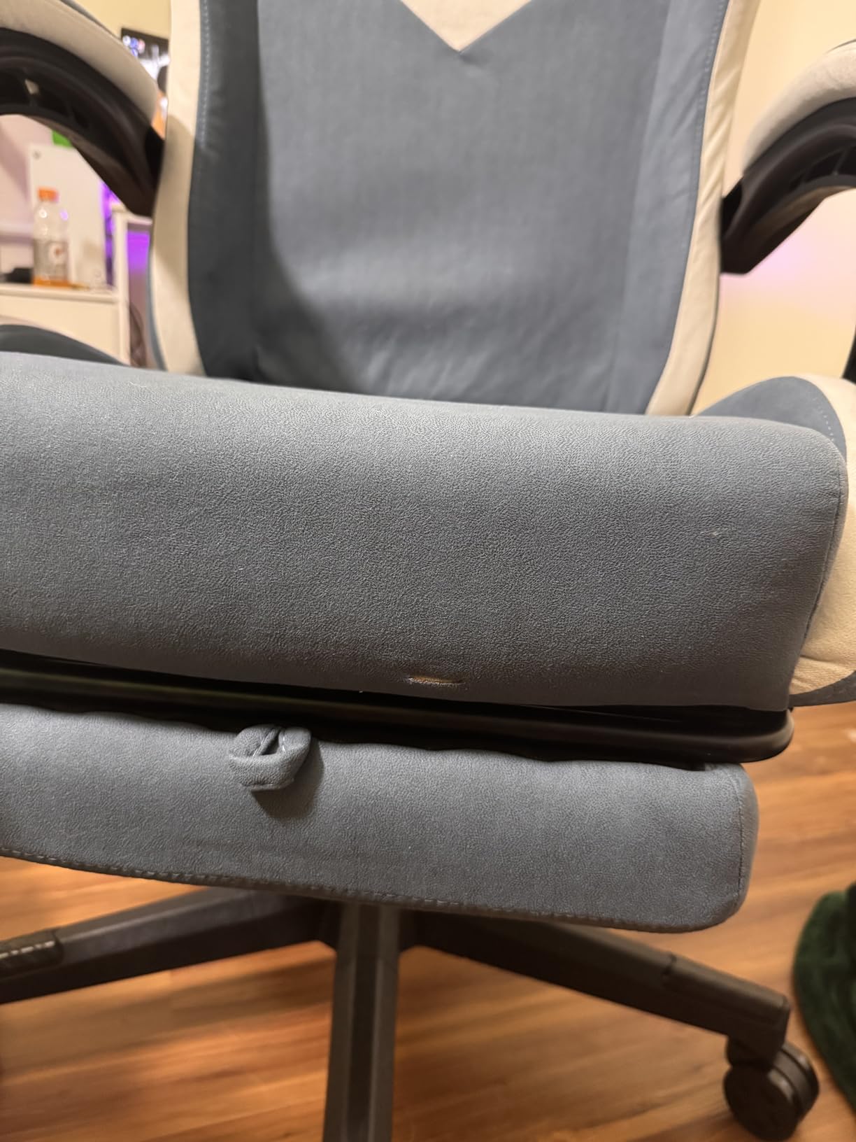 N-GEN GAMING Gaming Chair, Lumbar Support with Breathable Fabric, Grey customer photo 2