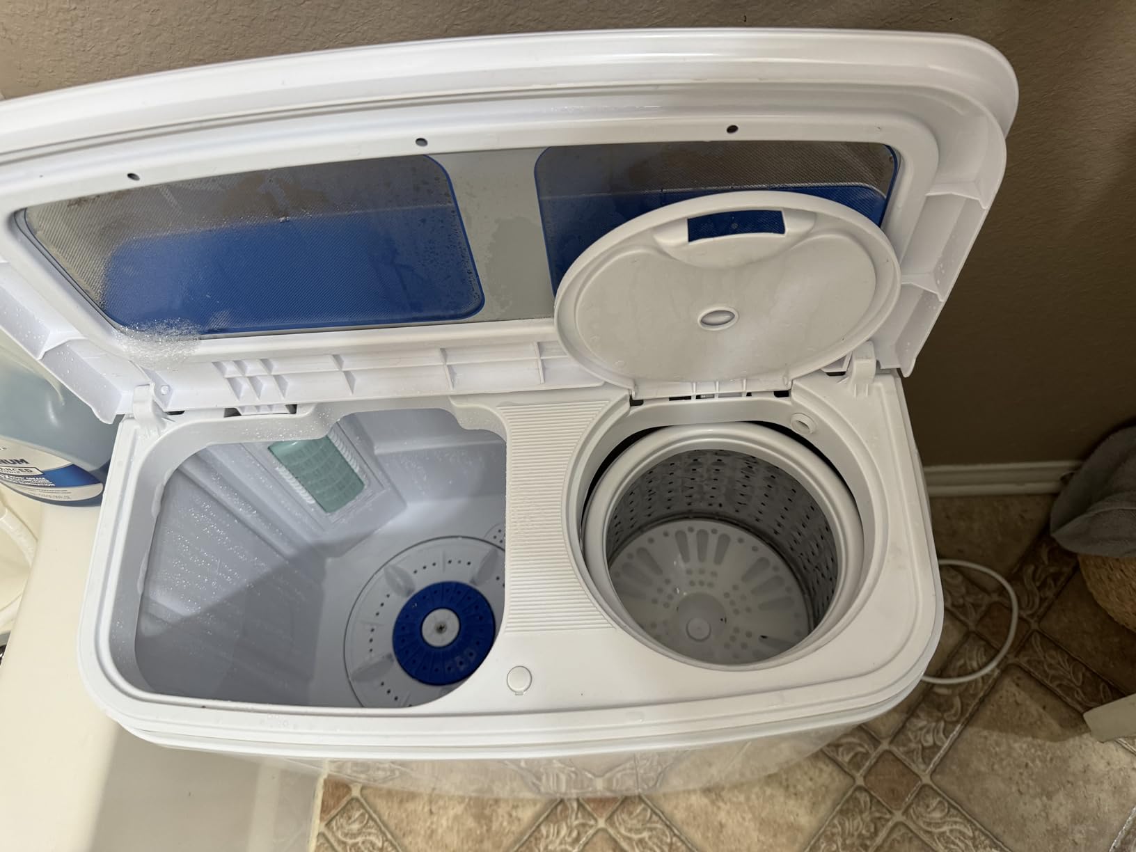 INTERGREAT Portable Washing Machine, 25lbs Compact Portable Washer and Dryer Combo with Timer Knobs, Twin Tub Mini Laundry Washer for Apartments, Dorm, Rv, Camping, Gray customer photo 1