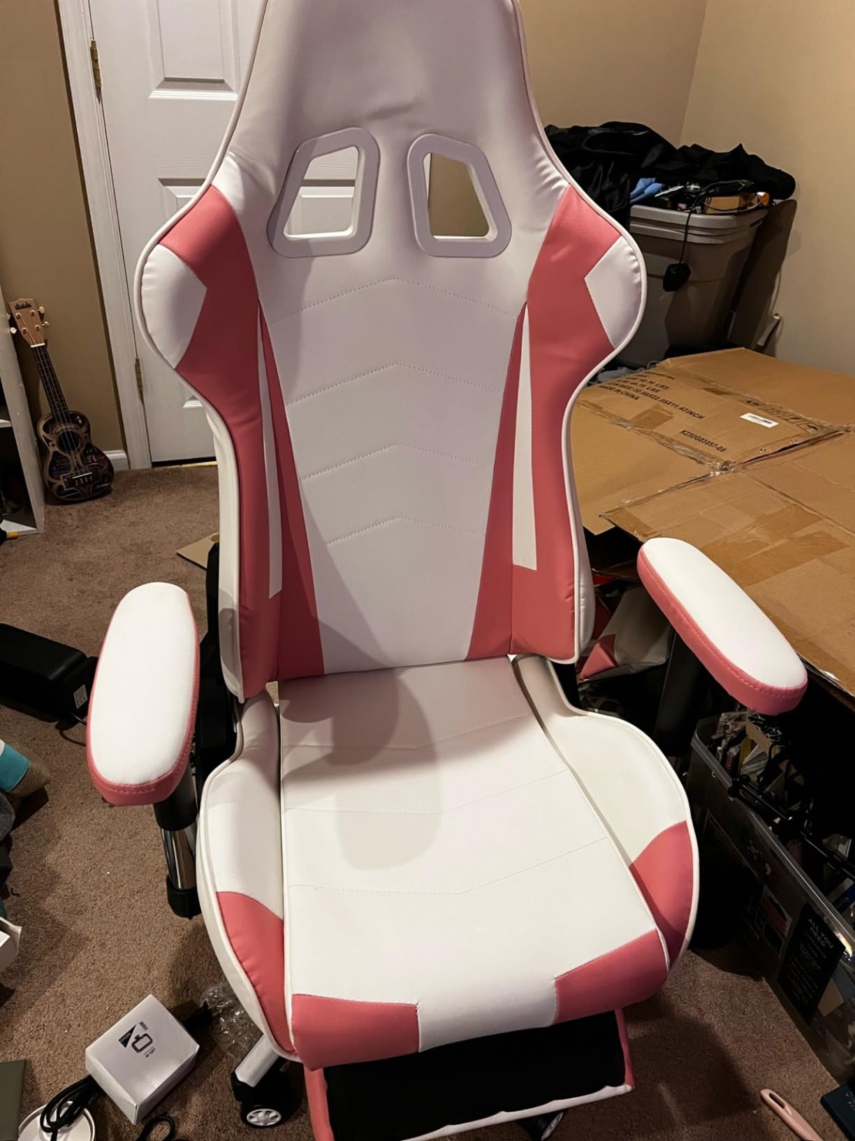 ECOTOUGE Racing Style RGB LED Lights Gaming Chair with Footrest customer photo 2