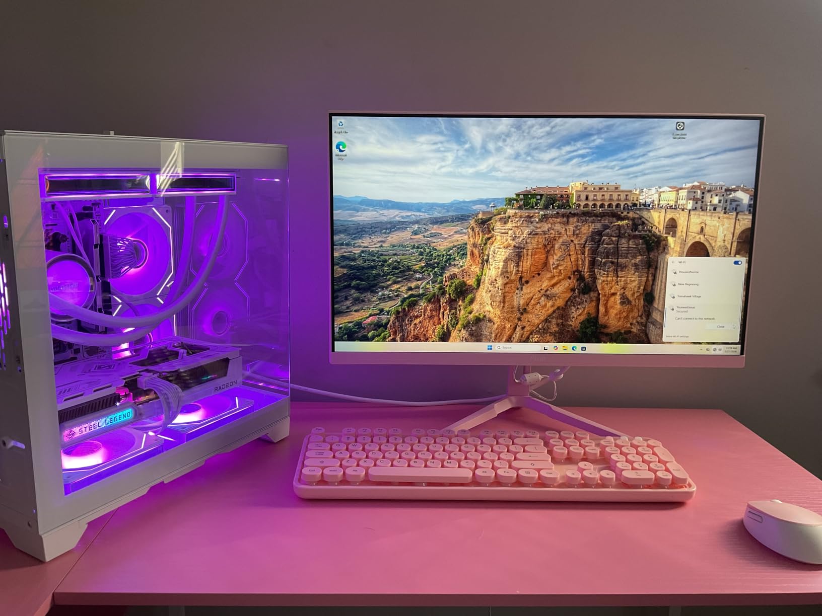 White Prebuilt Gaming PC Desktop, AMD Ryzen 5 9600X 6-Core, AMD Radeon RX 9060 XT 16GB, 32GB DDR5 RAM, 1TB NVMe SSD, 650W PSU, RGB Fans, WiFi & Bluetooth, Windows 11 customer photo 2