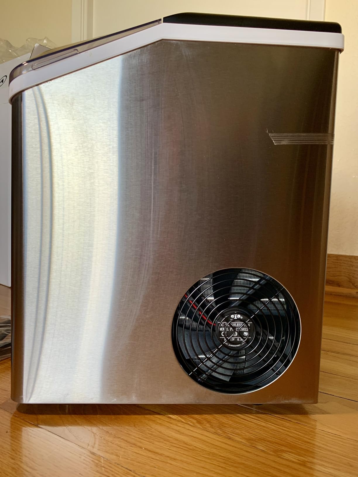 Ice Maker Nugget Countertop 40LBS Pebble Ice Machine,Quick Ice Making,Soft Crunchy Sonic Portable Small Frozen Ice Makers, Quiet Anti-Scale Self Cleaning Tabletop/Office/Home/Party/Camping,Metal Black customer photo 1