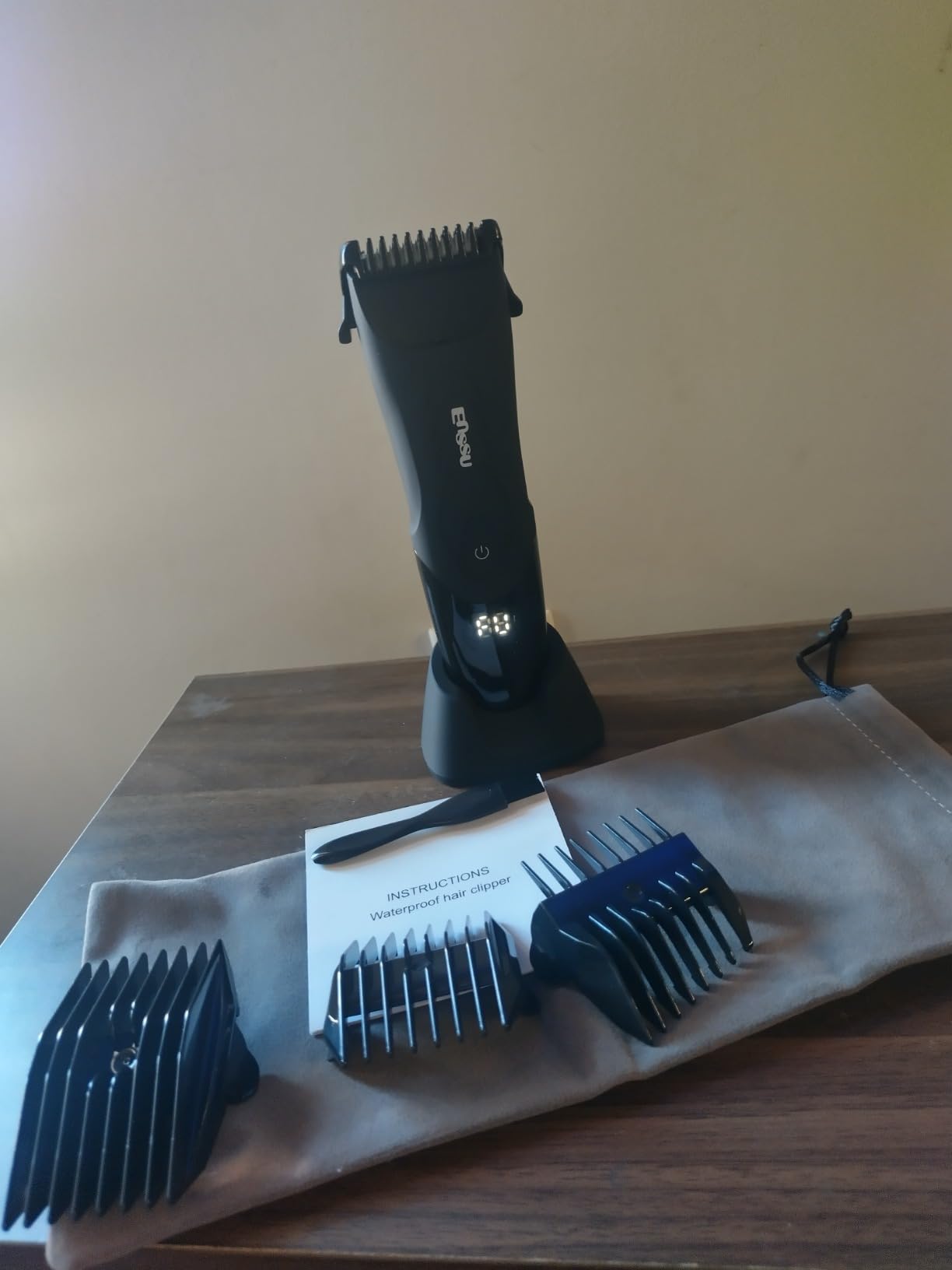 Beard Trimmer for men, Vacuum Mustache Trimmer Electric Shaver, Black customer photo 2