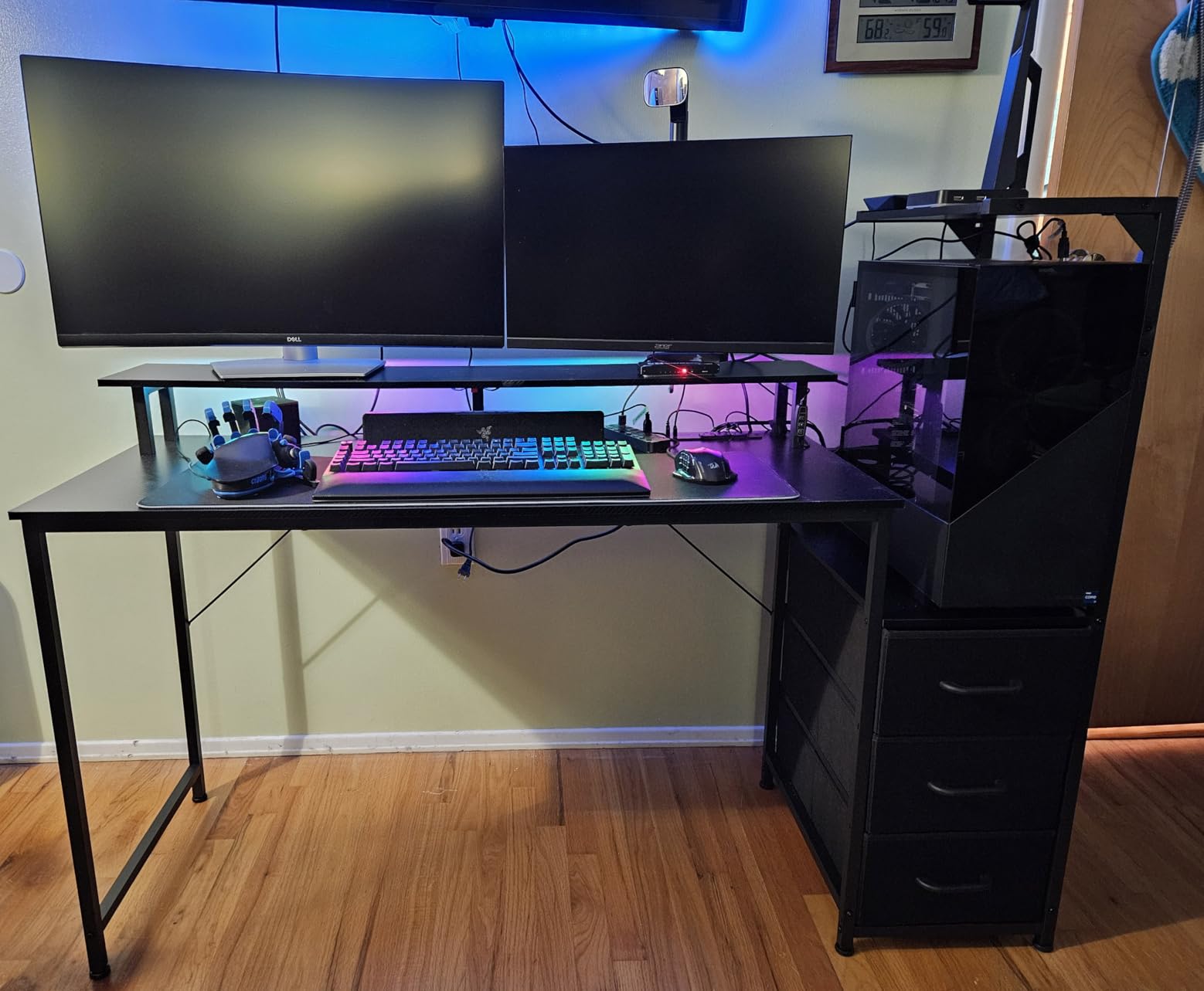 Gaming Desk with PC Display Stand, Reversible for Gaming Setup, 63 inch customer photo 1