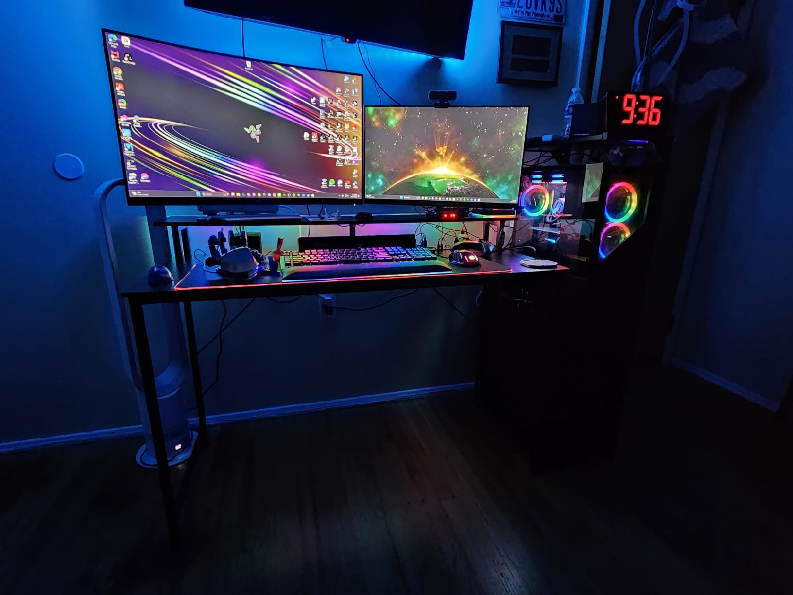 Gaming Desk with PC Display Stand, Reversible for Gaming Setup, 63 inch customer photo 2