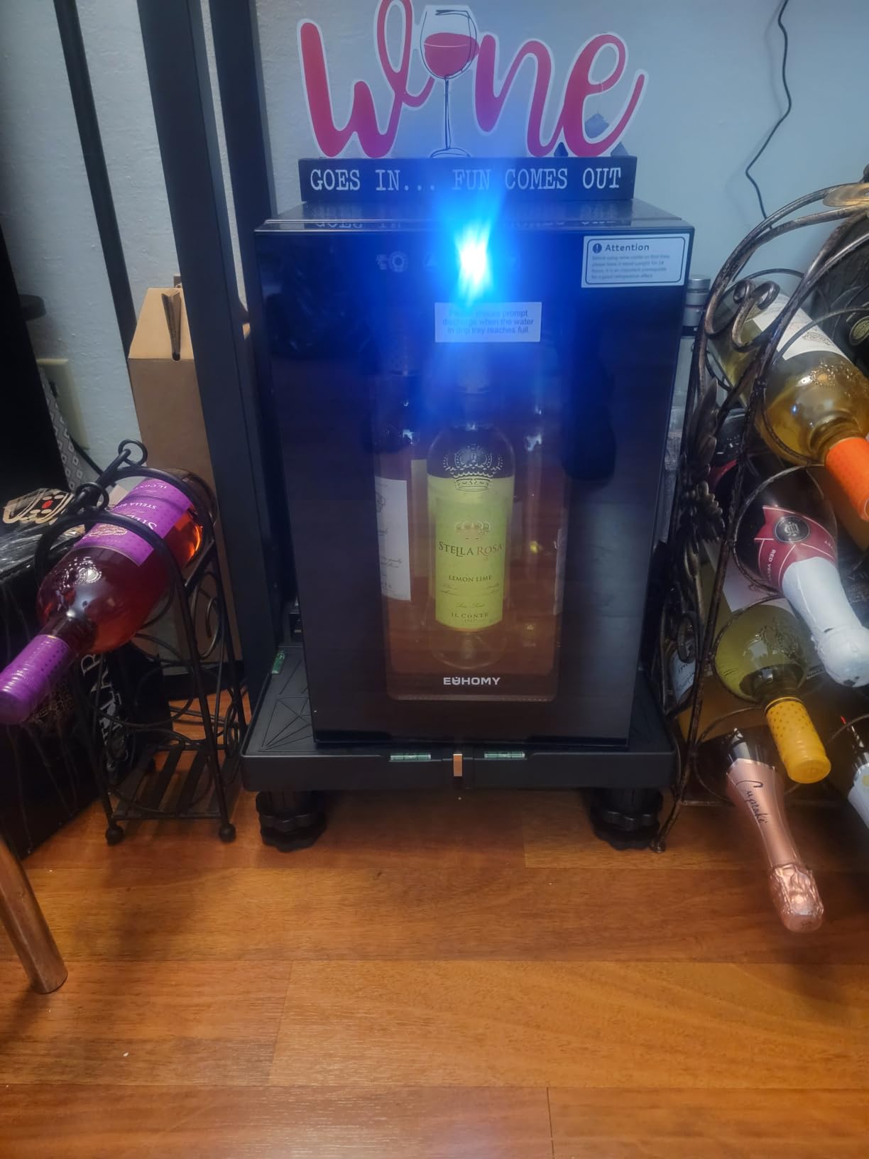 EUHOMY 25 bottle Wine Cooler Refrigerator, Wine Fridge Glass Door, Black customer photo 1
