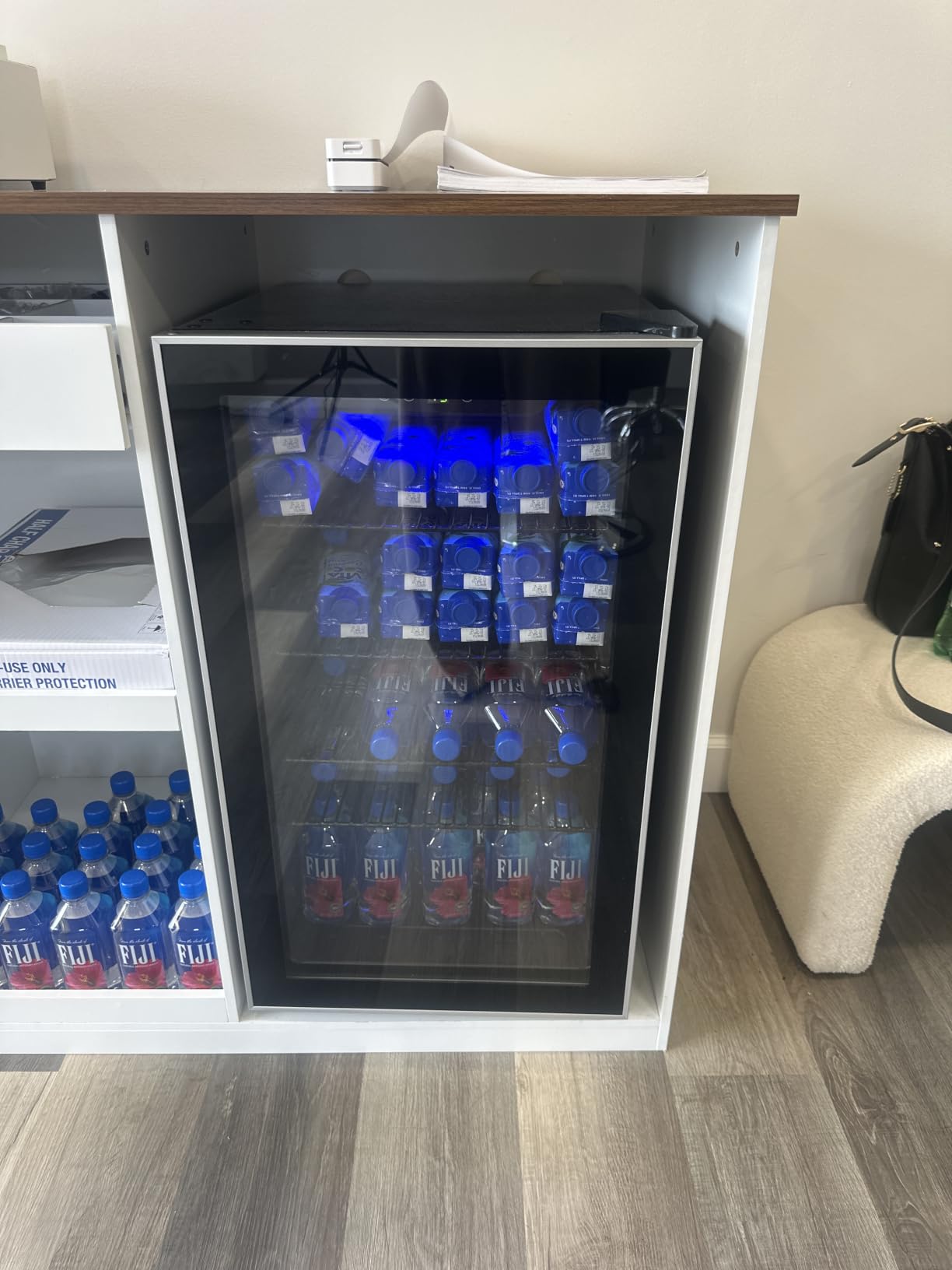Electactic Wine Cooler 37 Bottle Freestanding Fridge with Stainless Steel Reversible Glass Door, 145 Can Beverage Refrigerator Quiet Compressor for Home Kitchen Bar, 4.5 Cu.ft Silver customer photo 1
