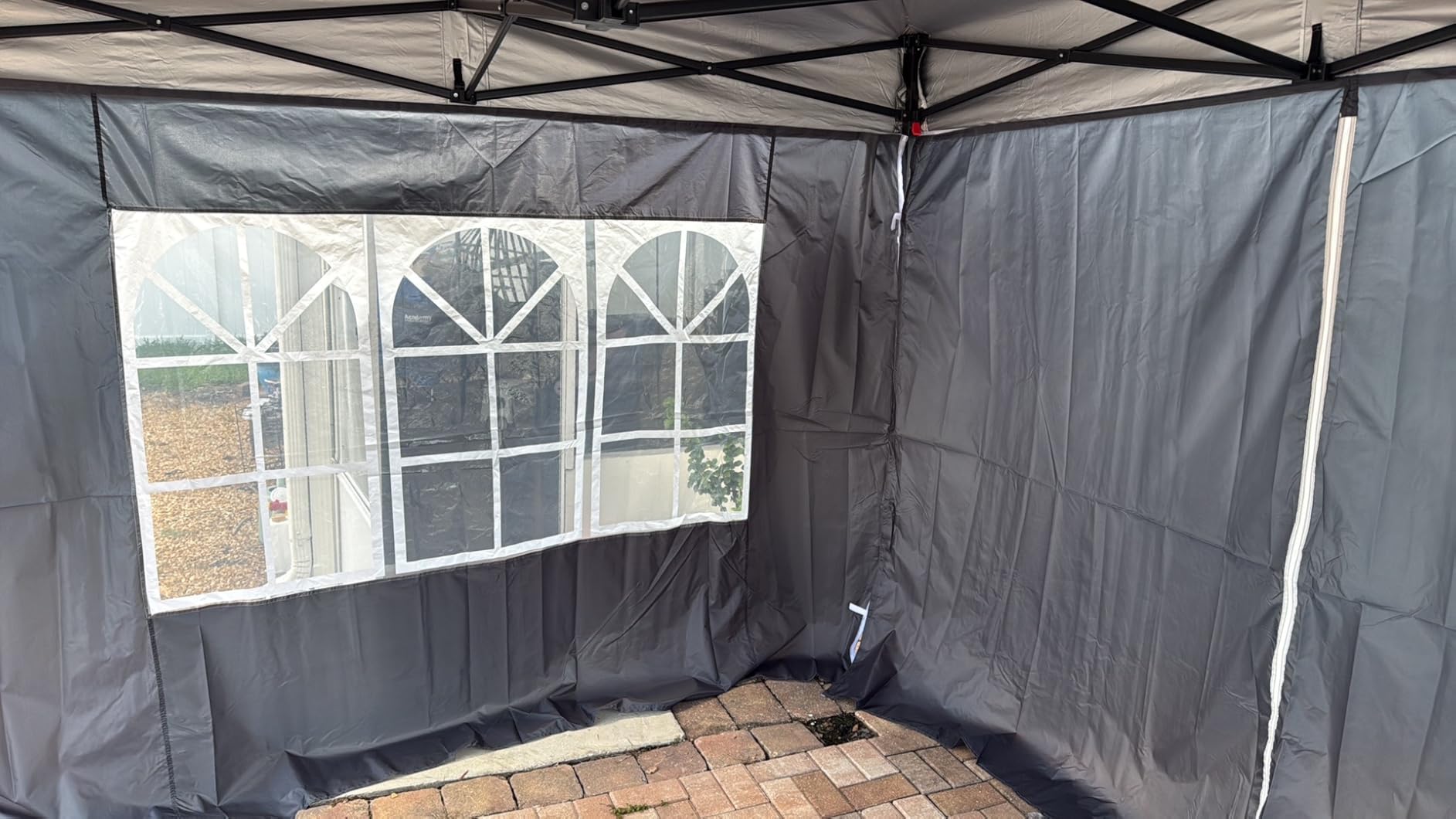 Aoxun 10x20 Pop Up Canopy Tent with 6 Sidewalls, Party Tent, White customer photo 1