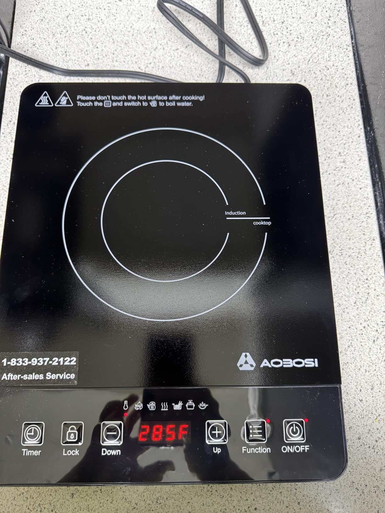 AAOBOSI Portable Induction Cooktop, 1800W, 20 Temp & Power Levels, Timer customer photo 1