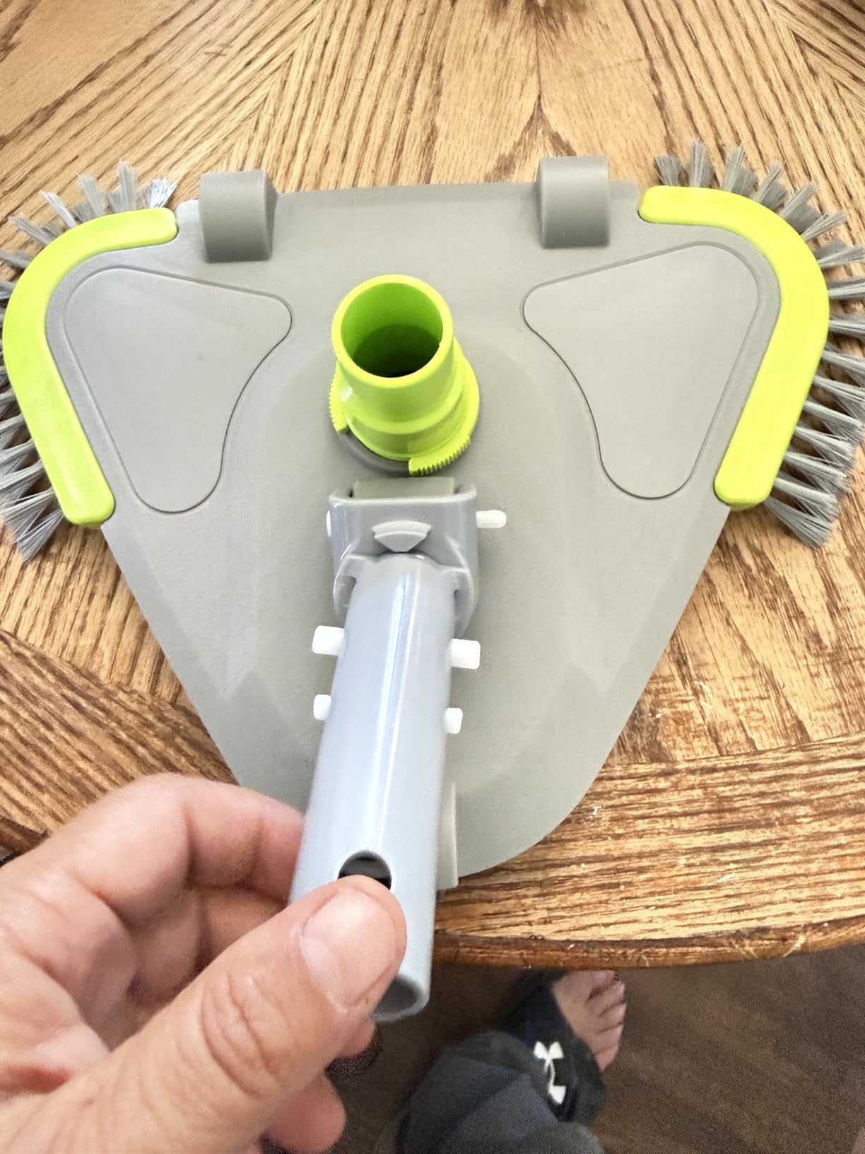 Sepetrel Upgraded Pool Vacuum Head with Wheels,Smart Swivel Handle & Swivel Hose Adapter,Weighted Triangular Shape Brush Head, for Inground/Above Ground Swimming Pools customer photo 1
