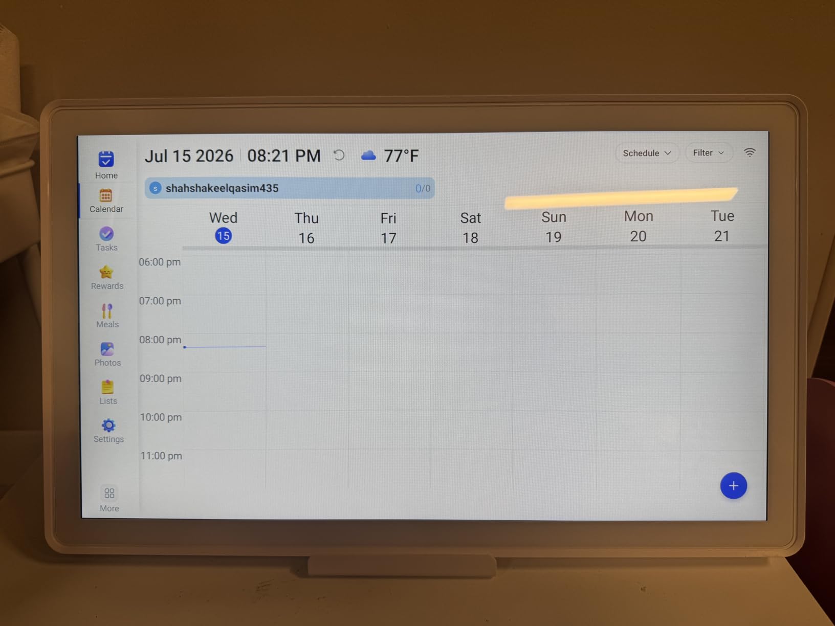 Mezed 21.5 Inch Digital Calendar, Touchscreen Wall‑Mount, White customer photo 2