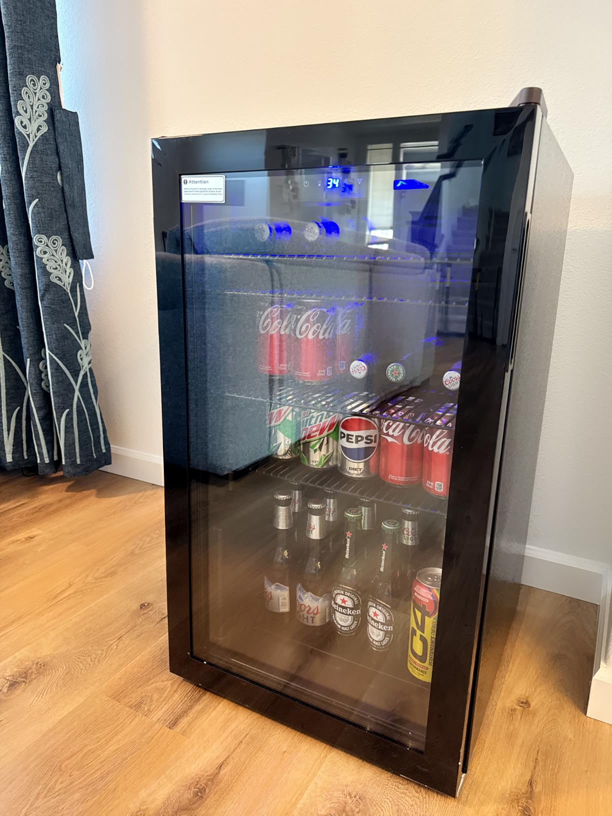 Icyglee 126 Can Mini Fridge, 3.2 Cu.Ft Beverage Refrigerator, NEW Black customer photo 2