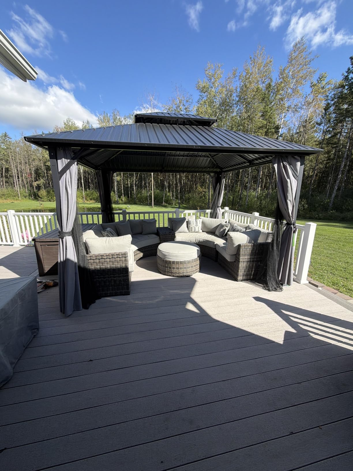 UDPATIO 12'x14' Hardtop Gazebo, Permanent Patio Pavilion, Grey customer photo 2