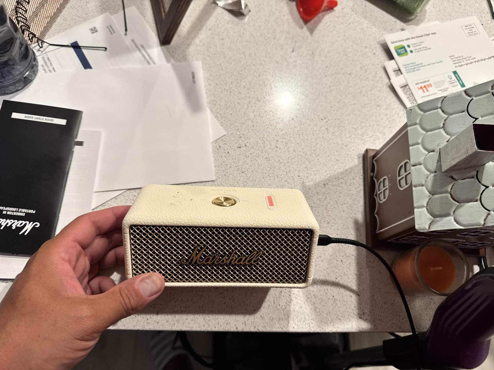 Marshall Emberton III Portable Bluetooth Waterproof Speaker - Black/Silver customer photo 1