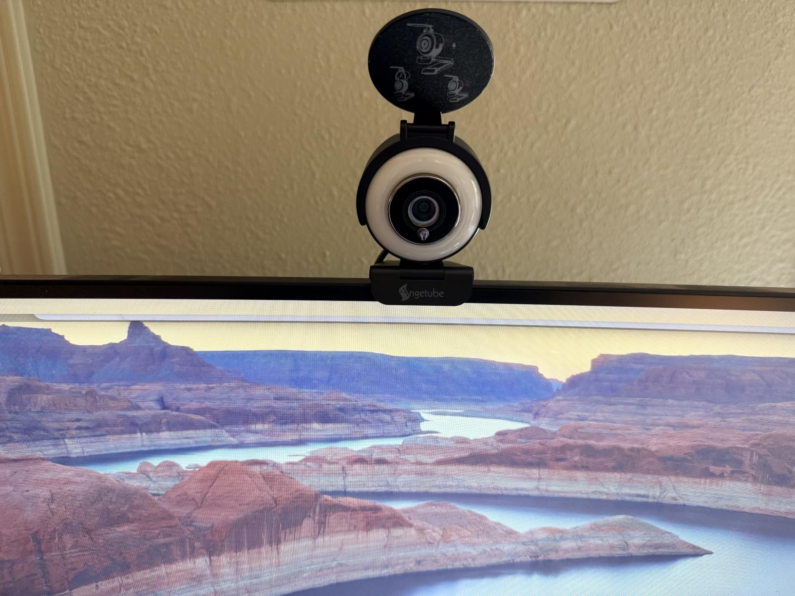 Angetube 4K Webcam with Ring Light, Computer Web Camera for Desktop, Laptop customer photo 1
