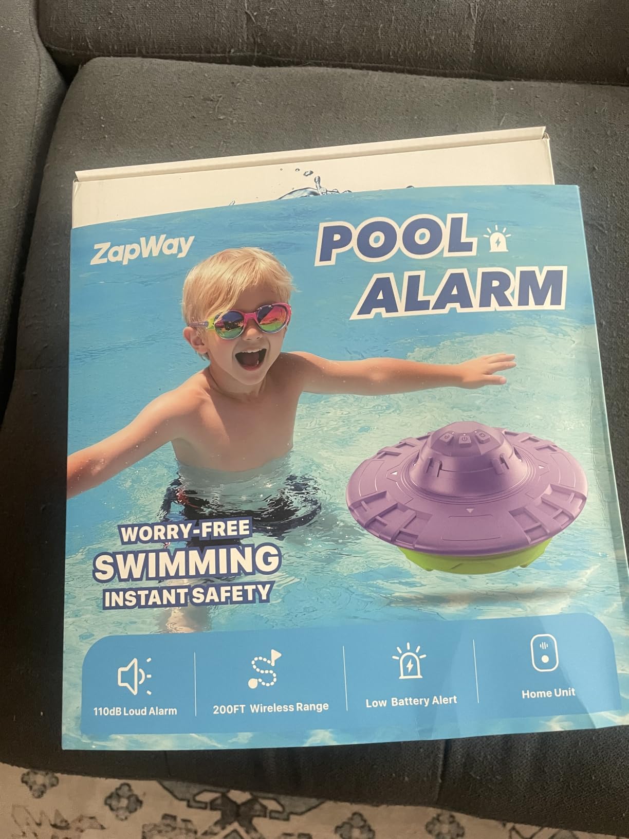 Pool Alarm with Indoor Receiver, 110dB Ultra Loud Floating Alarm for Inground & Above Ground Pools, Adjustable Sensitivity for Backyard Water Safety with Children & Pets, Navy-Black customer photo 2