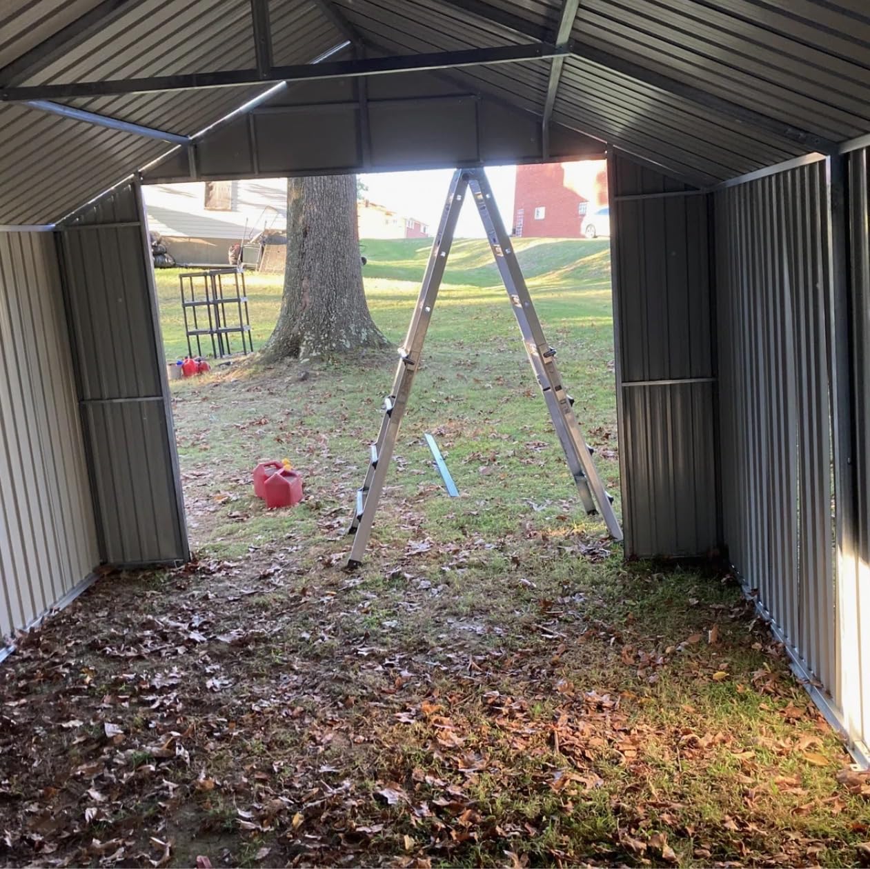 Aoxun 10x12 FT Outdoor Storage Shed with Lockable Double Door, Light Brown customer photo 1