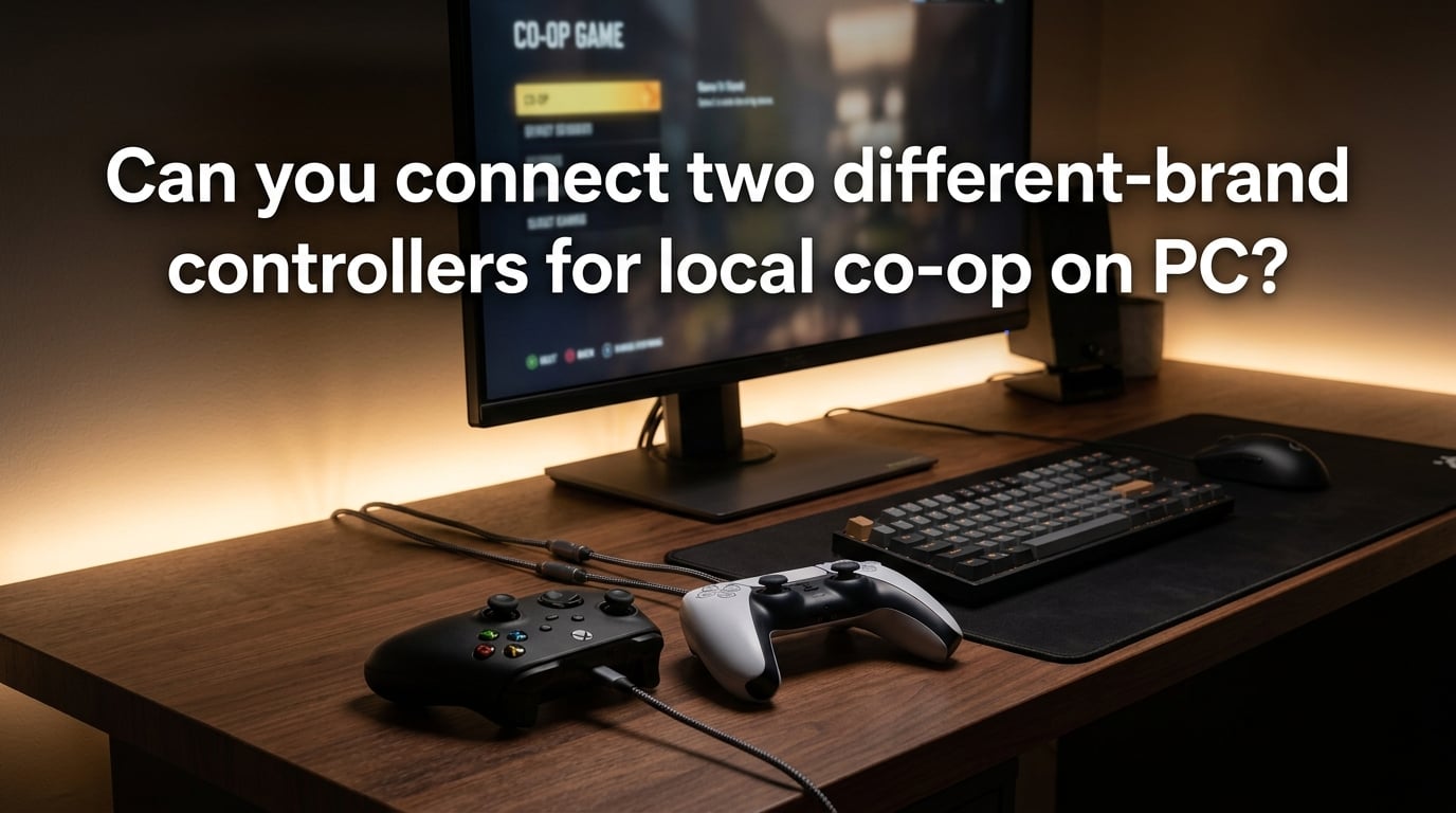 Can you connect two different-brand controllers for local co-op on PC?