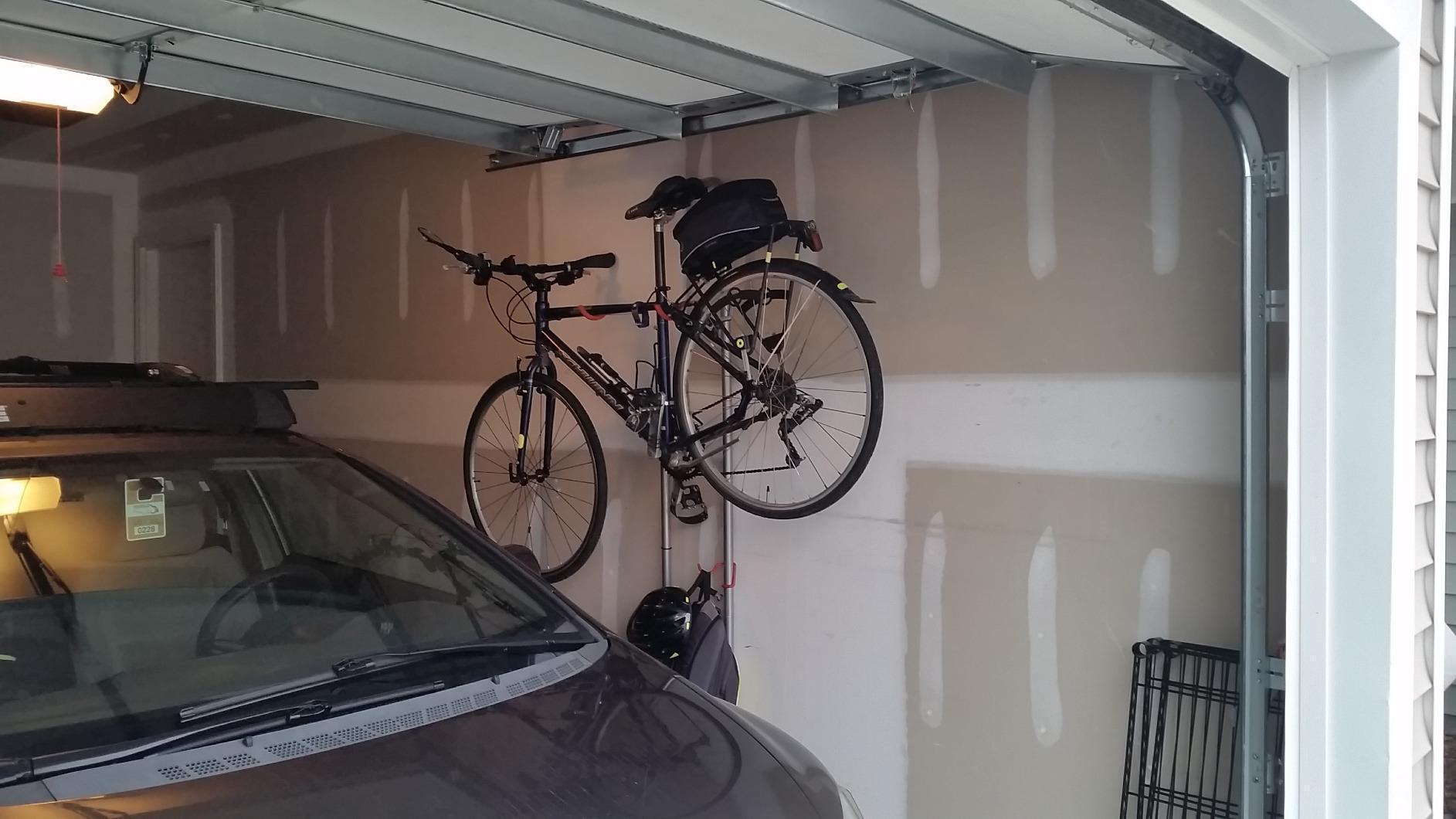 Delta Cycle Two Bike Gravity Pole Stand Garage, 2 Bike Storage Rack, No Drilling Required, Fully Adjustable Vertical Bike Rack for Any Style Bicycle, Leaning Wall Bike Rack Holds Up to 60 lbs customer photo 1