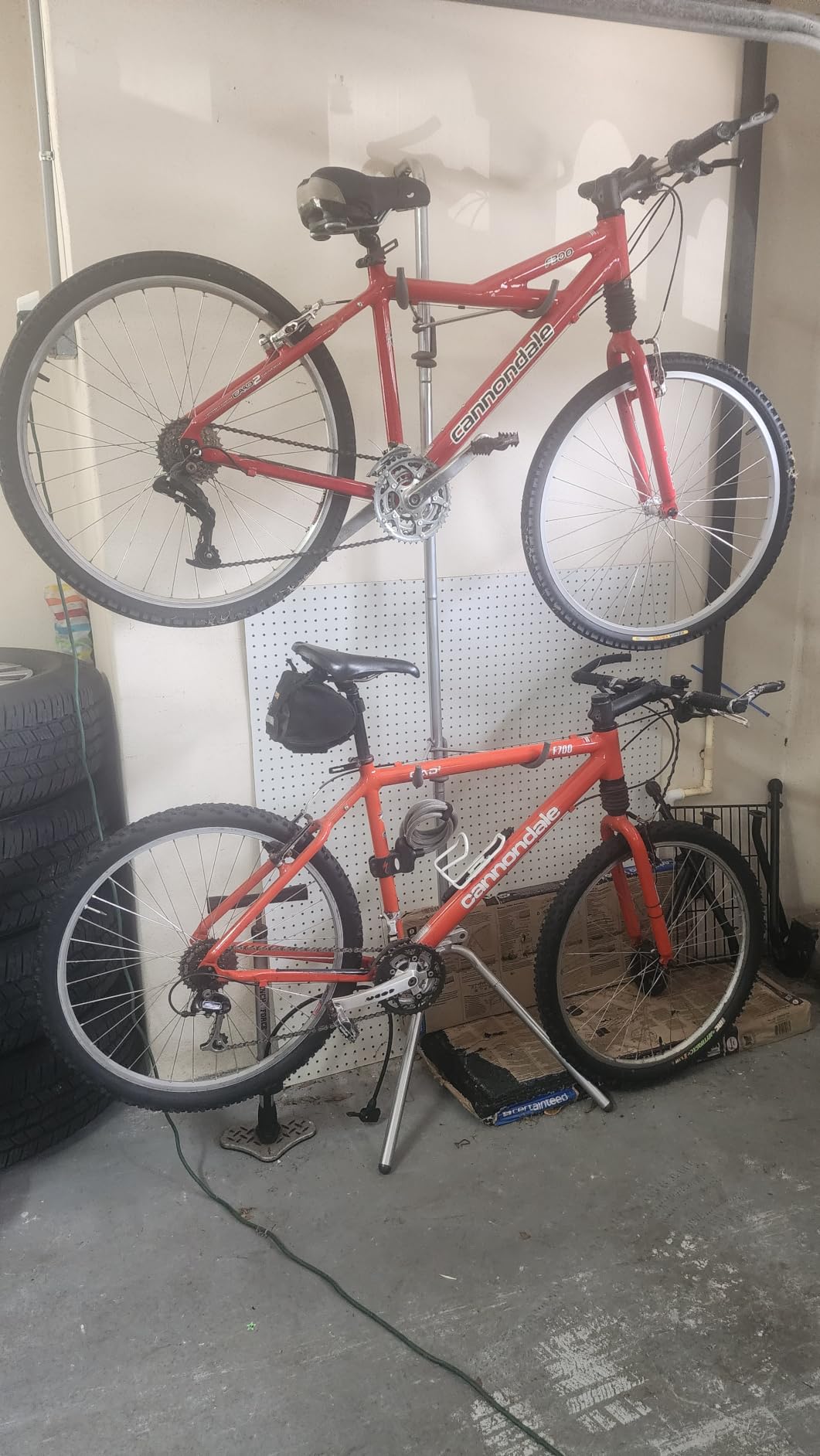 Delta Cycle Two Bike Gravity Pole Stand Garage, 2 Bike Storage Rack, No Drilling Required, Fully Adjustable Vertical Bike Rack for Any Style Bicycle, Leaning Wall Bike Rack Holds Up to 60 lbs customer photo 2