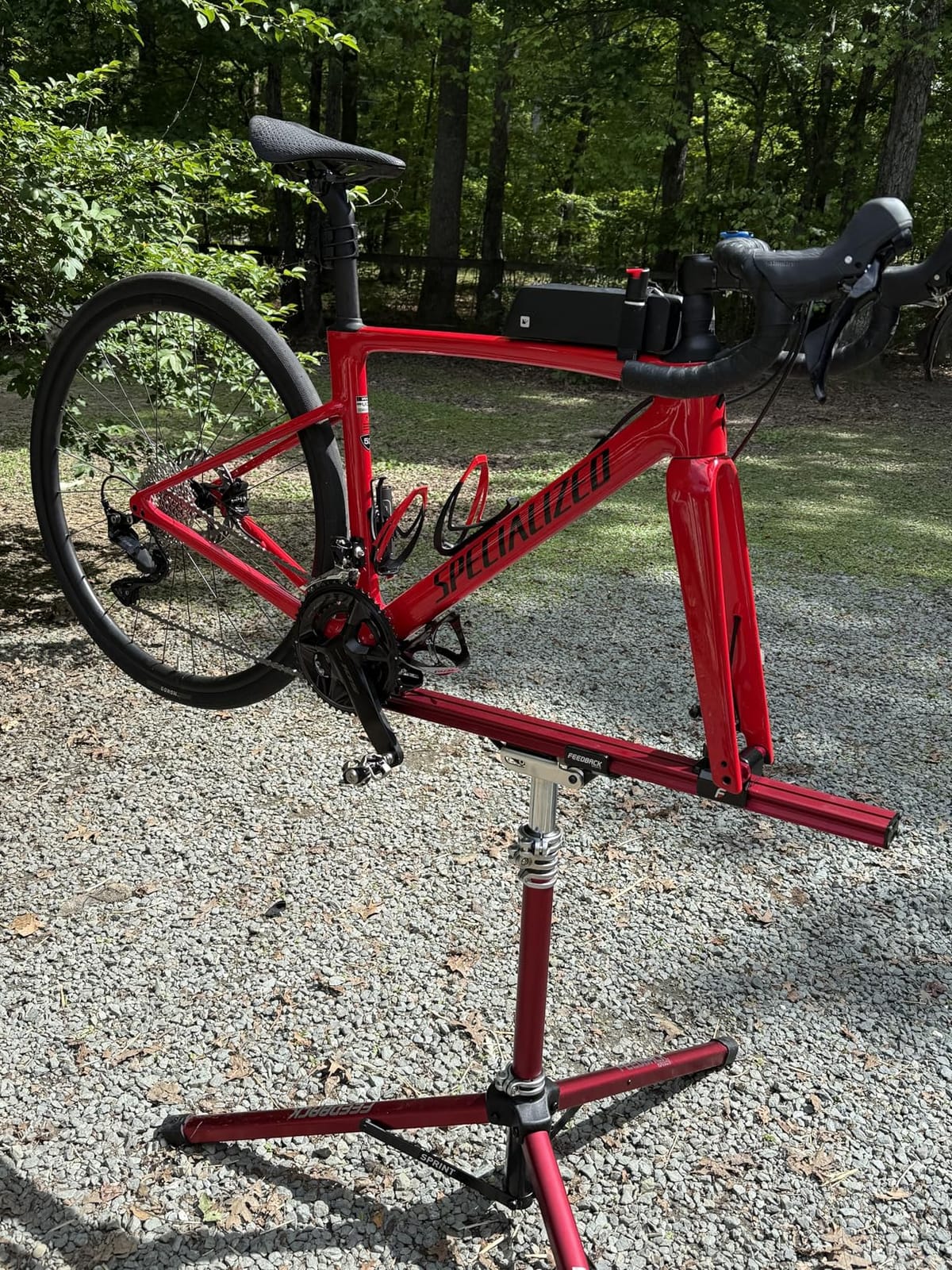 Feedback Sports Sprint Bike Repair Stand, Compact Bike Workstand, Red customer photo 1