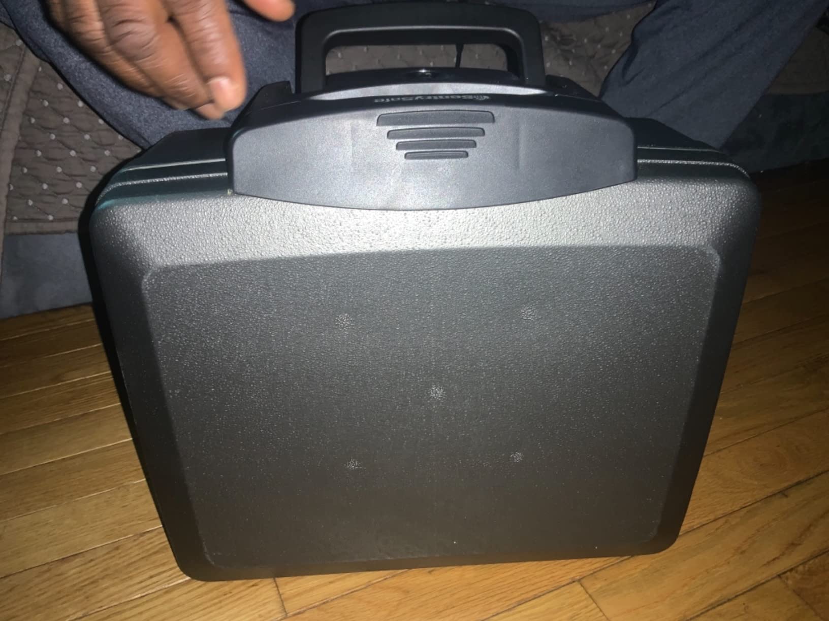 SentrySafe Fireproof and Waterproof Safe, Black Portable Lock Box with Key Lock and Carrying Handle for Money, Passport, Exterior: 14.3 in W x 13 in D x 6.1 in H, H0100 customer photo 2