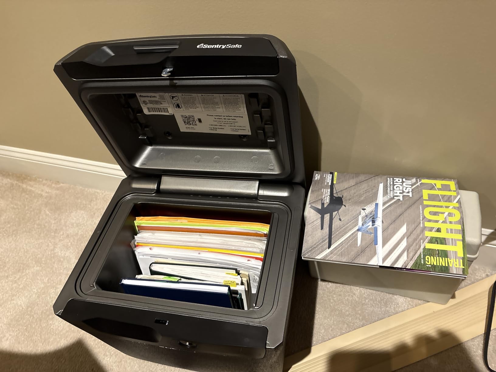 SentrySafe Fireproof and Waterproof Lock Box with Key Lock, File Safe with Carrying Handles for Documents, 0.66 Cubic Feet, 14.1 x 16.6 x 13.8 Inches, FHW40100 customer photo 2