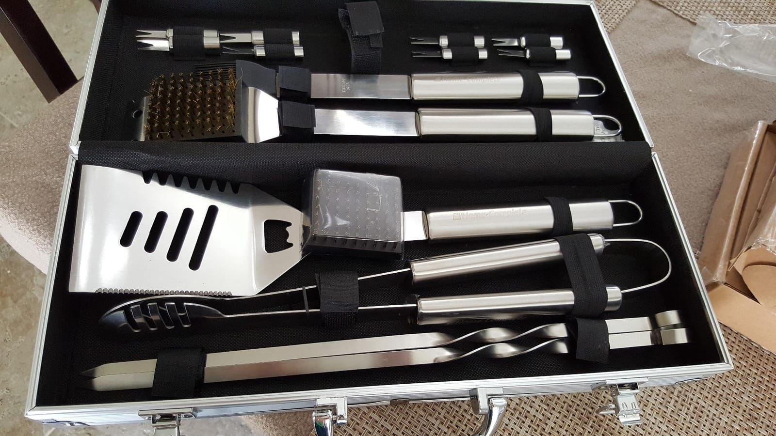 Home-Complete Stainless Steel BBQ Grill Accessories Set, 16-Piece-Set customer photo 2