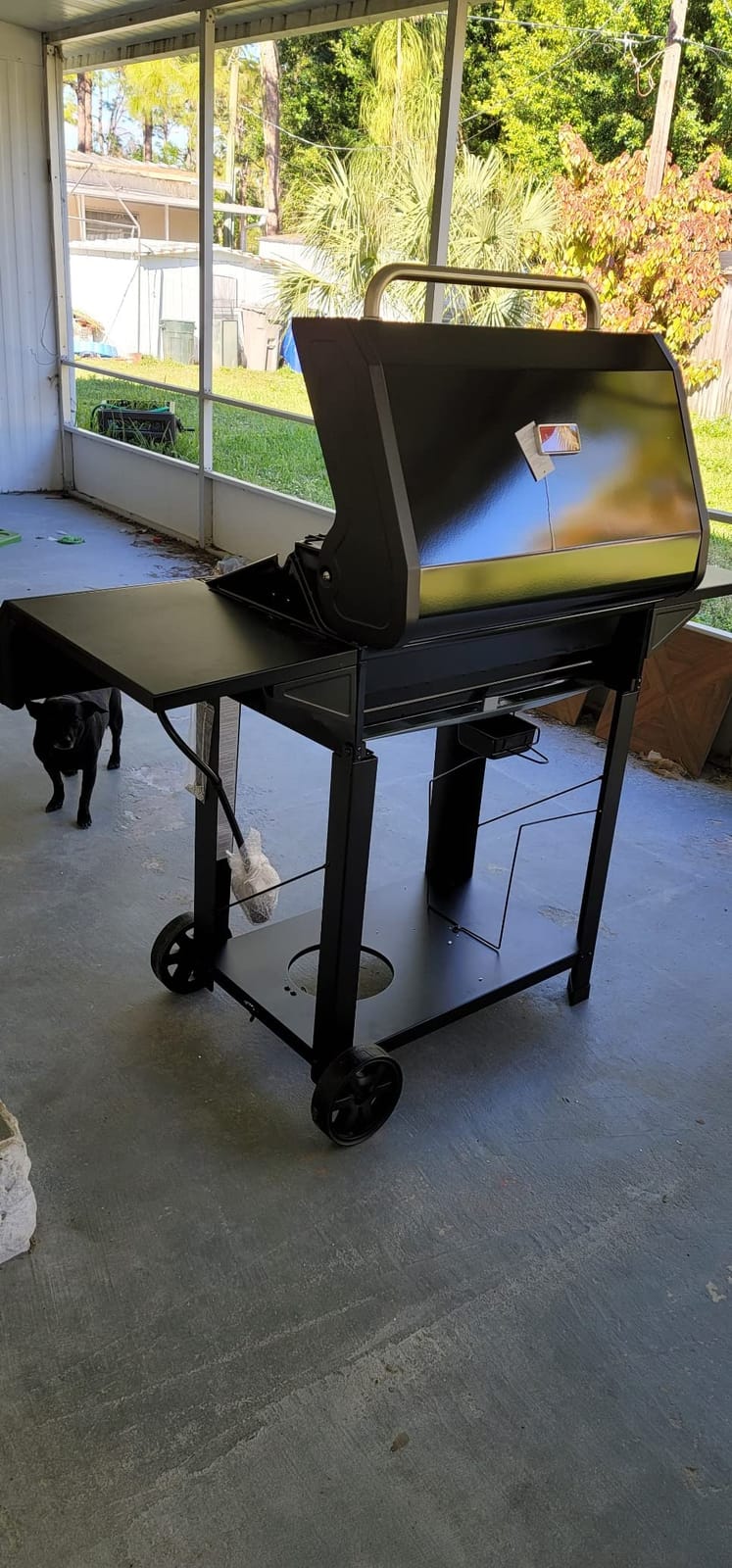 Megamaster Cart 5 Burner Gas Grill, Side Tables with Accessory Hooks, Black customer photo 1