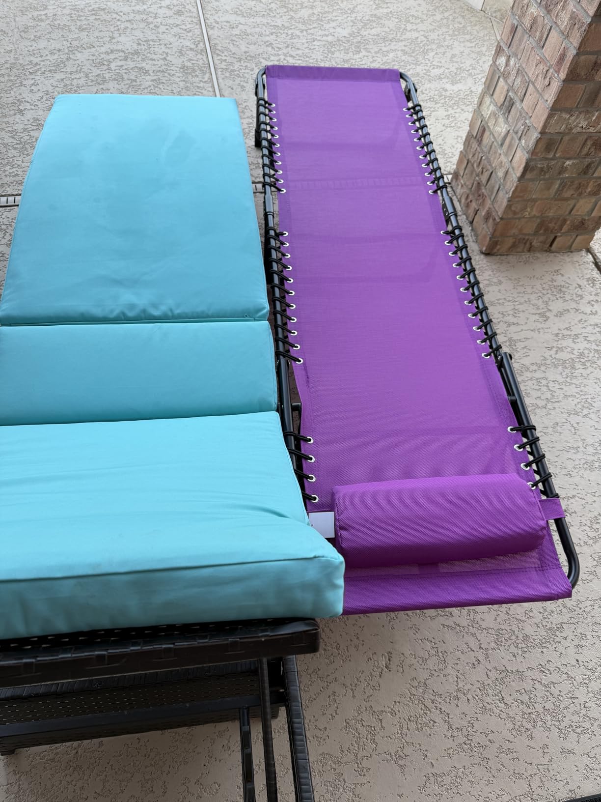 Outsunny Folding Chaise Lounge Chair Outdoor Mesh Seat Gray customer photo 2