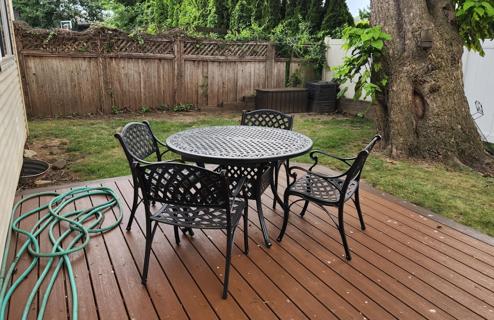 NUU GARDEN Cast Aluminum Patio Dining Chairs with Armrests for Indoor Outdoor Bistro Chairs for Balcony, Backyard, Garden, Black with Bronze Edge customer photo 1