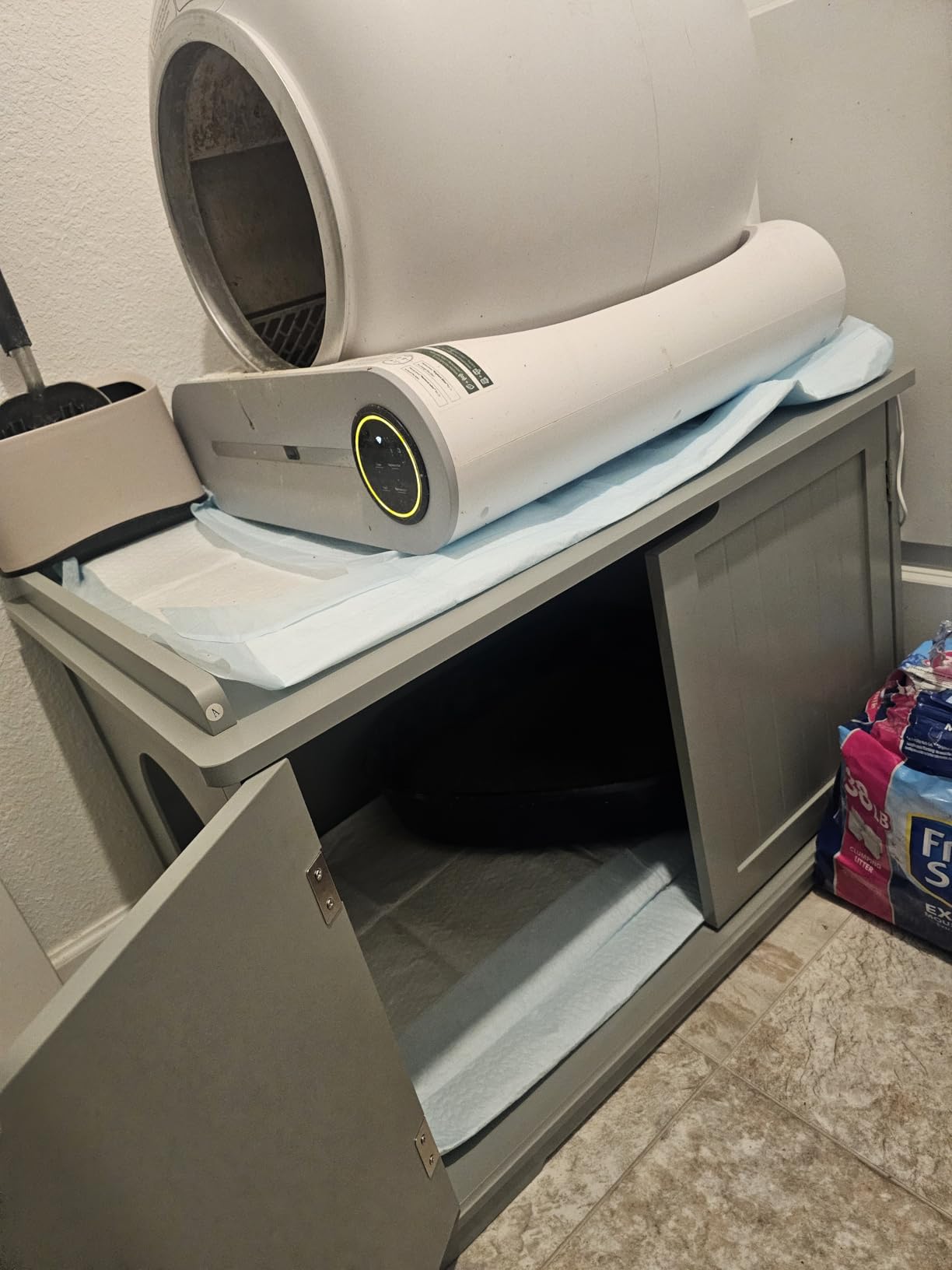 unipaws Cat Litter Box Enclosure Furniture, Hidden Litter Box Cover customer photo 2