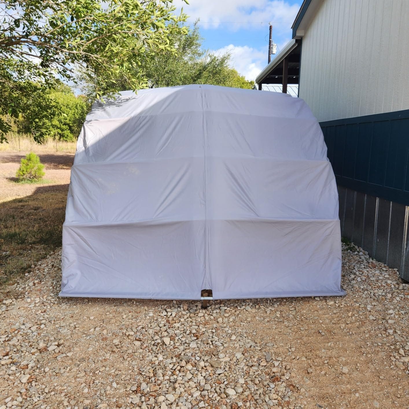 Ikuby Retractable Carport – Foldable Lockable Car Shelter, Heavy Duty All Weather Portable Garage for Cars and SUVs customer photo 2