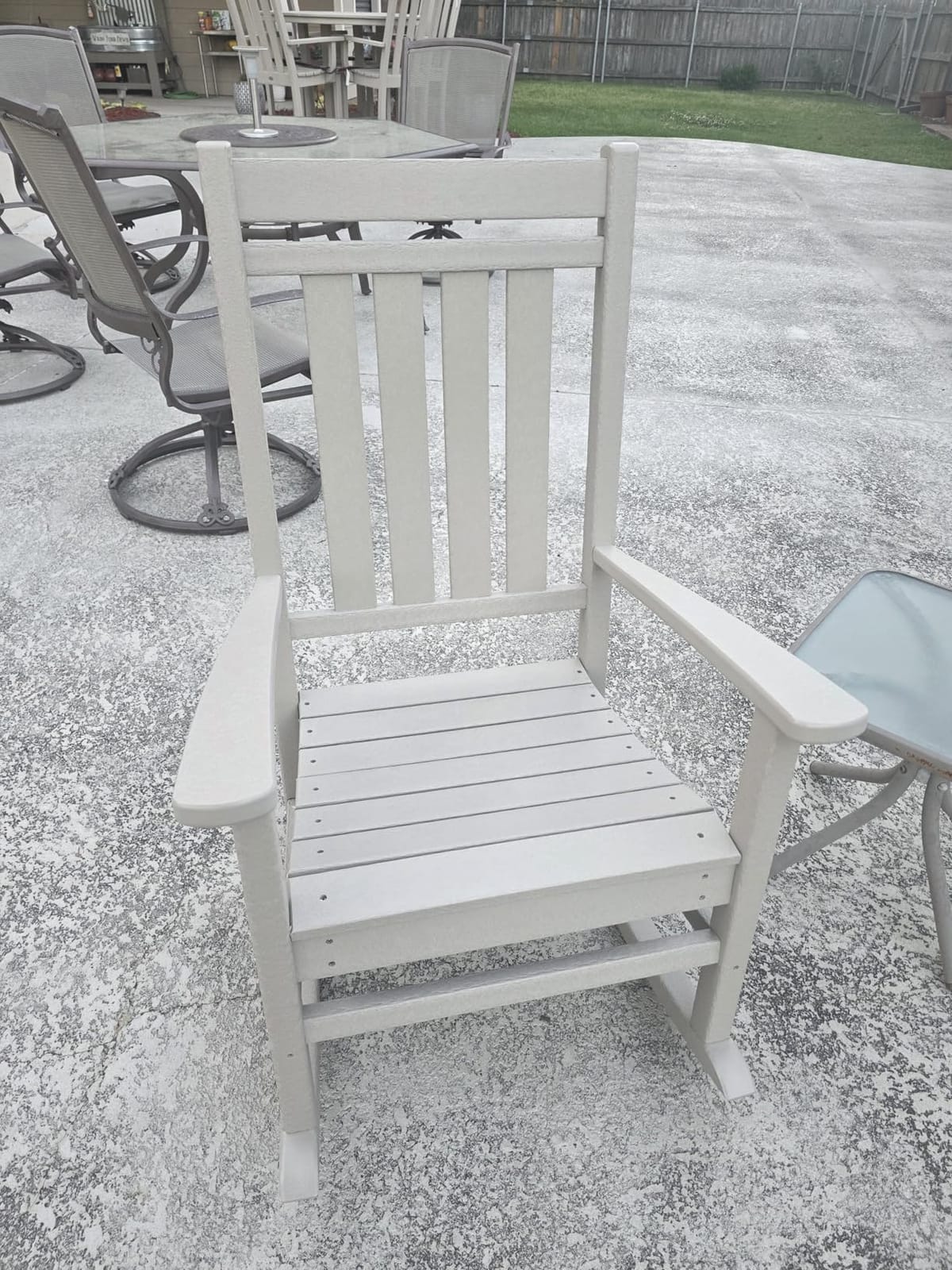 POLYWOOD Estate Rocking Chair, Outdoor Porch Rocker, All-Weather HDPE Patio Furniture, Adult Size, Made in USA, Black customer photo 1