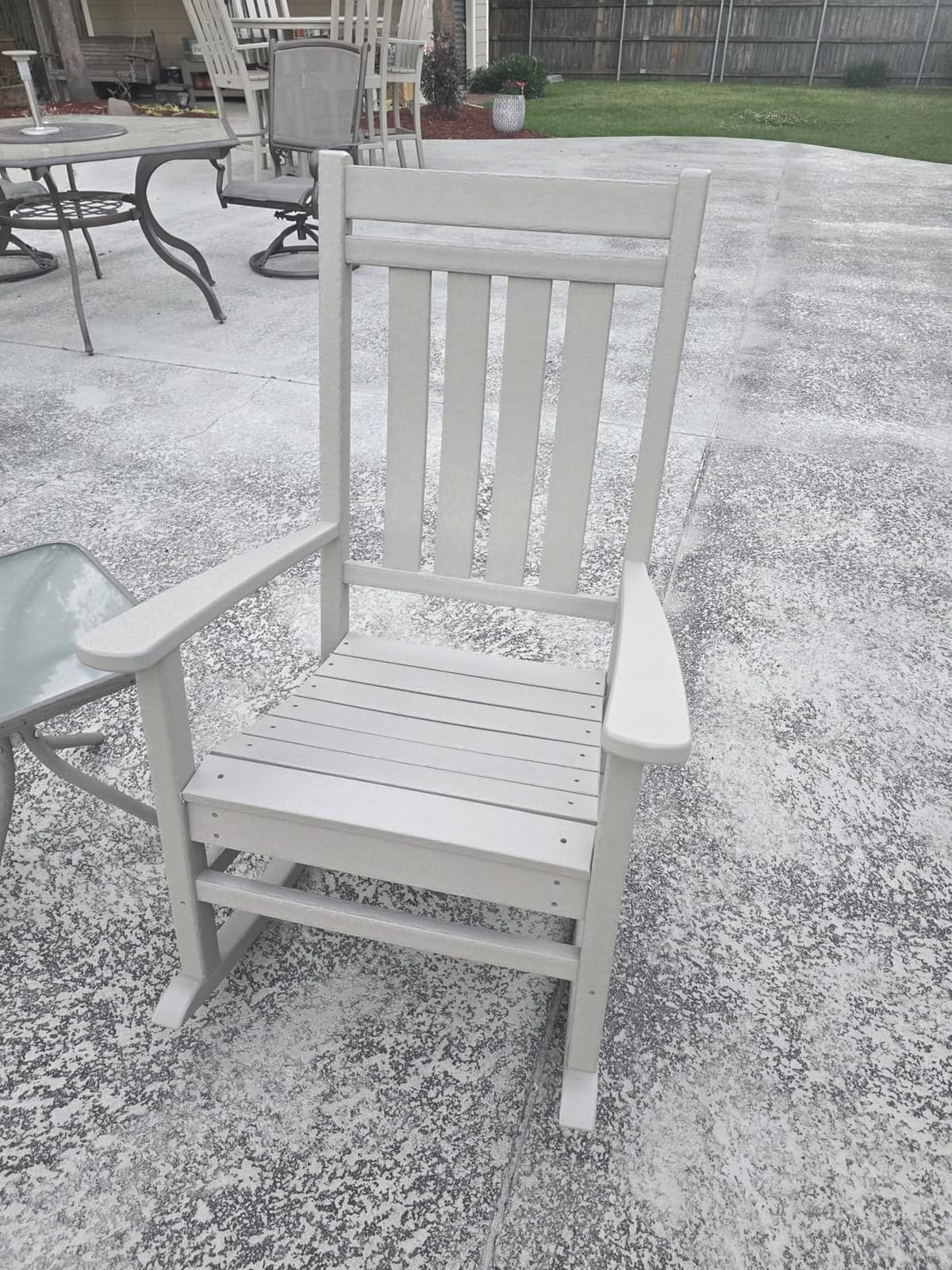 POLYWOOD Estate Rocking Chair, Outdoor Porch Rocker, All-Weather HDPE Patio Furniture, Adult Size, Made in USA, Black customer photo 2