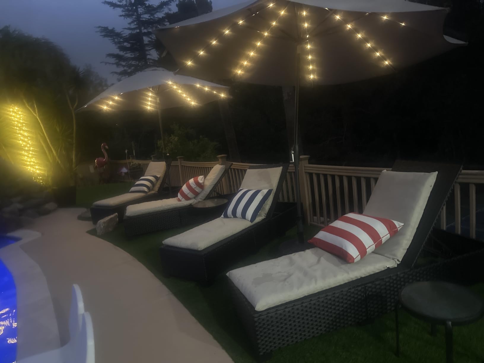 WAROOM Outdoor Chaise Lounge Chairs for Outside Patio Furniture Set of 2 Wicker Recliner Black Rattan Sunbathing Lounger Adjustable Backrest Pool Reclining Chair, Khaki Cushion customer photo 2