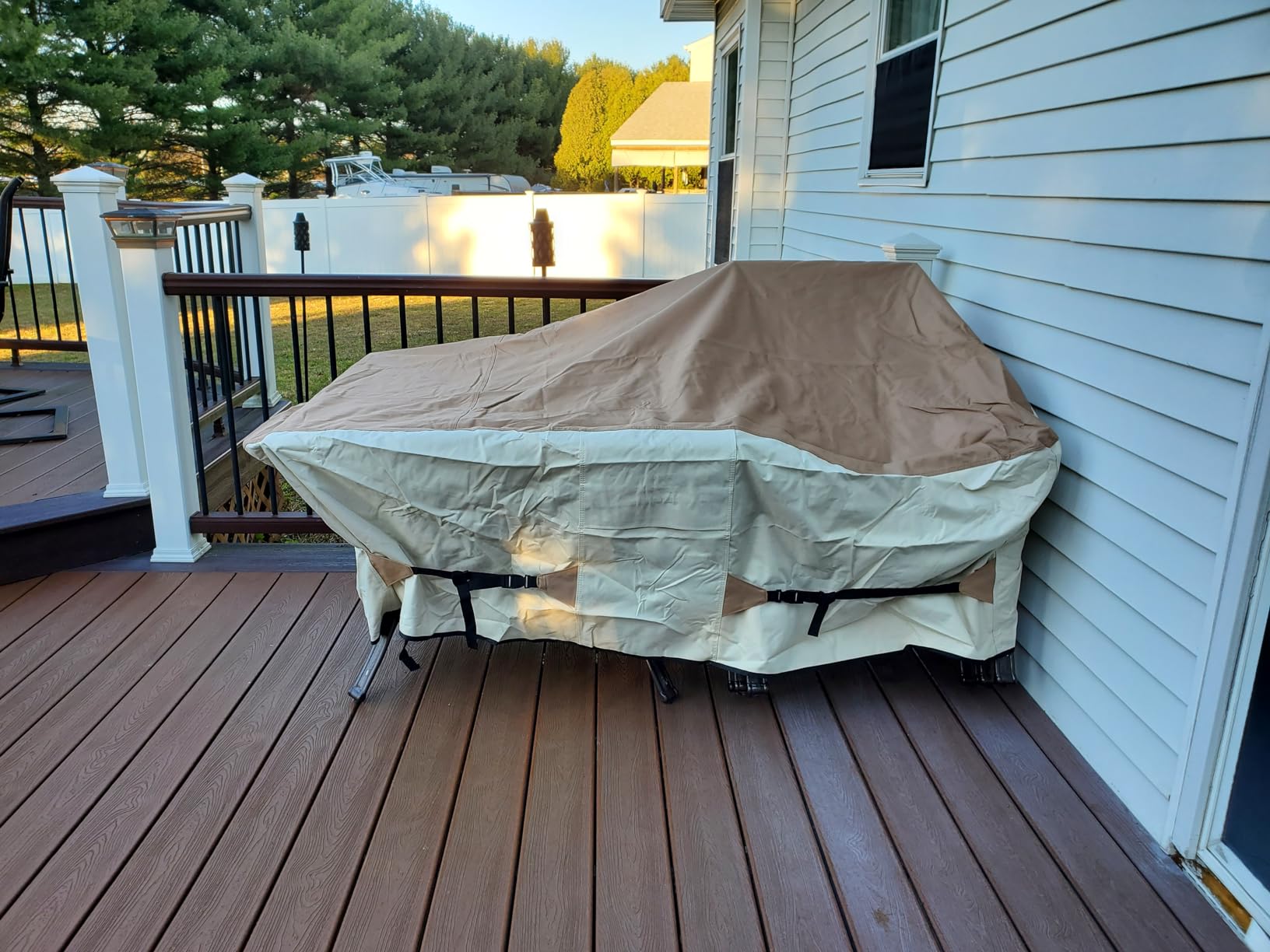 Porch Shield Waterproof Rectangular Patio Table Cover 84 x 56 inch, Black customer photo 2