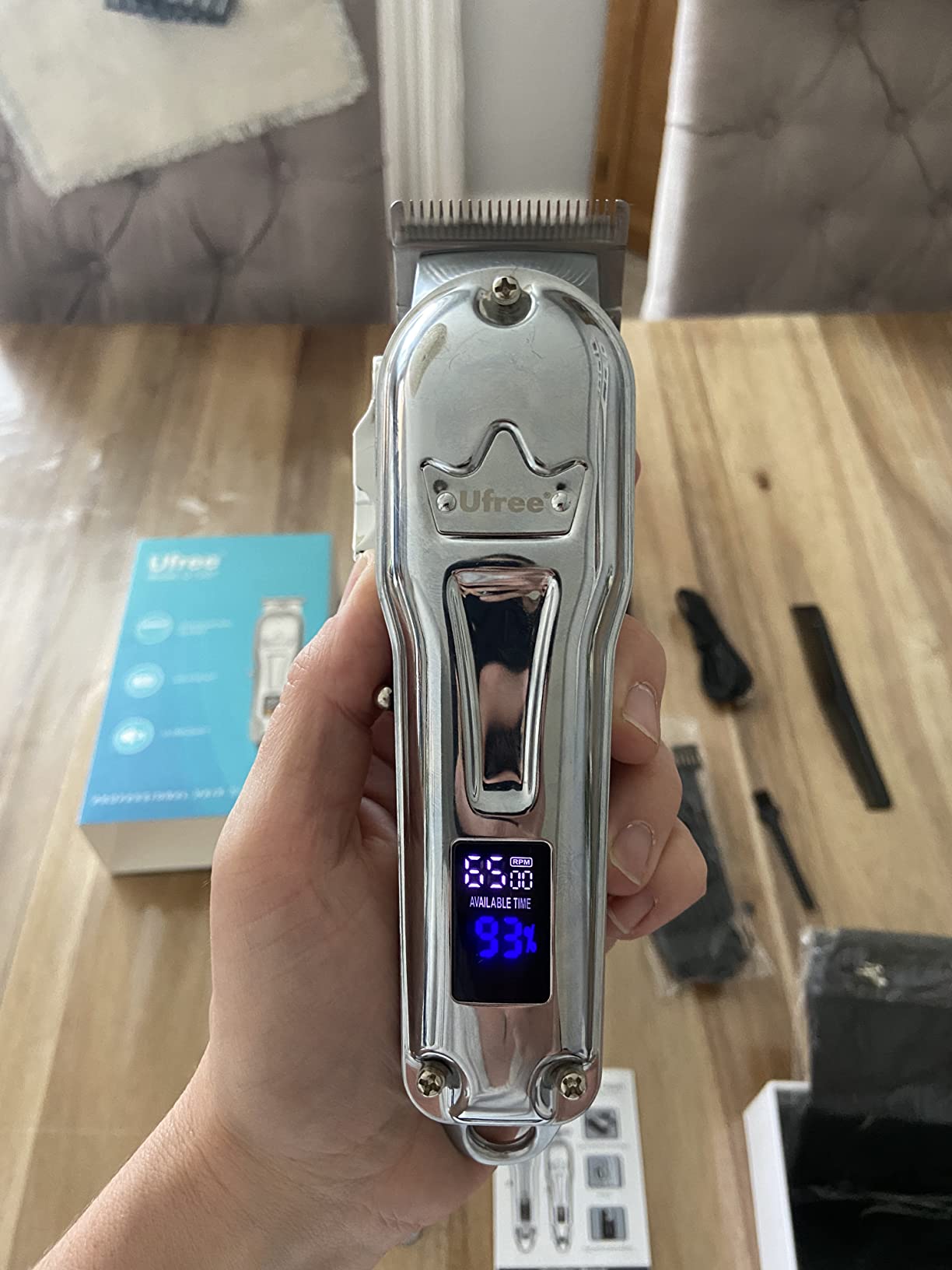 Ufree Hair Clippers for Men, Cordless Trimmer Set with LED Display, Silver customer photo 1