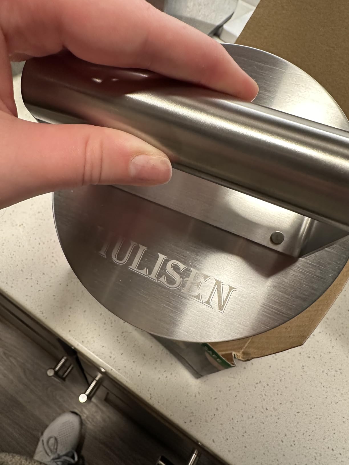 HULISEN Stainless Steel Burger Press, 6.2-Inch Round Burger Smasher customer photo 1