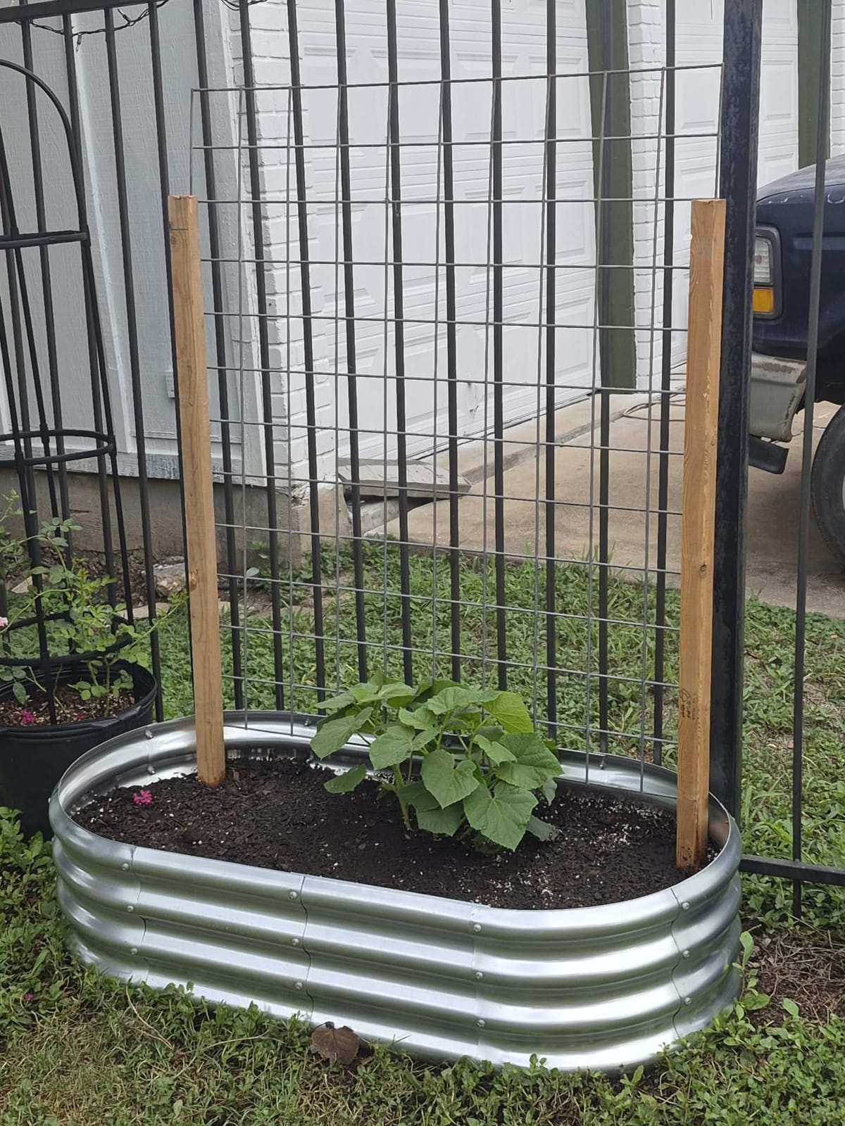 Land Guard Galvanized Raised Garden Bed Kit, Galvanized Planter Garden Boxes Outdoor, Oval Large Metal Raised Garden Beds for Vegetables………… customer photo 1