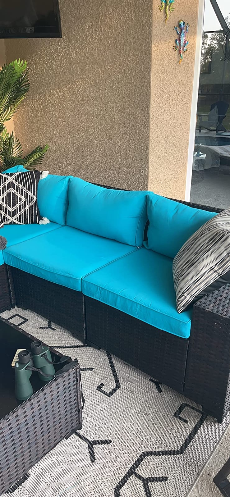 Kullavik 6 Piece Patio Furniture Set, Outdoor Wicker Sectional Sofa customer photo 1
