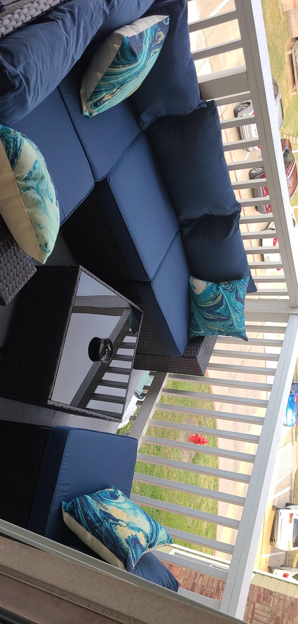 Kullavik 6 Piece Patio Furniture Set, Outdoor Wicker Sectional Sofa customer photo 2