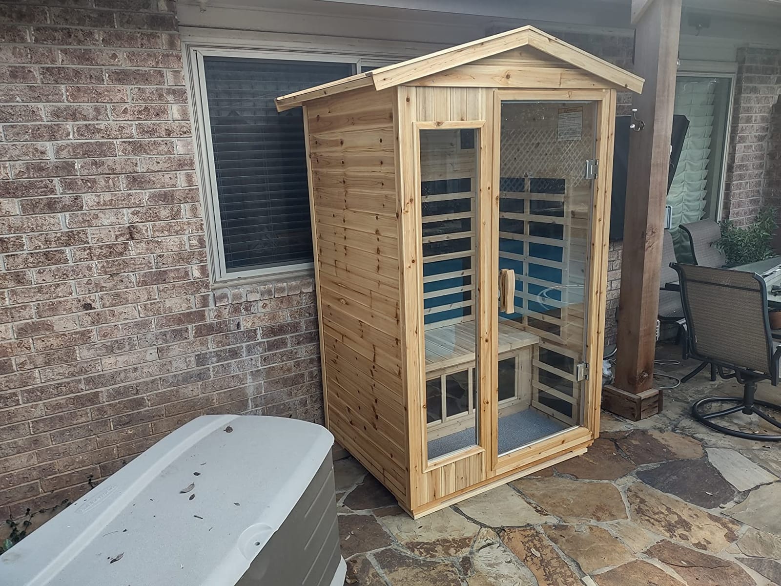 Saunas 902V Far Infrared Sauna, Outdoor Wooden Dry Sauna Low EMF (Hemlock Wood, 2-Person Size) customer photo 2