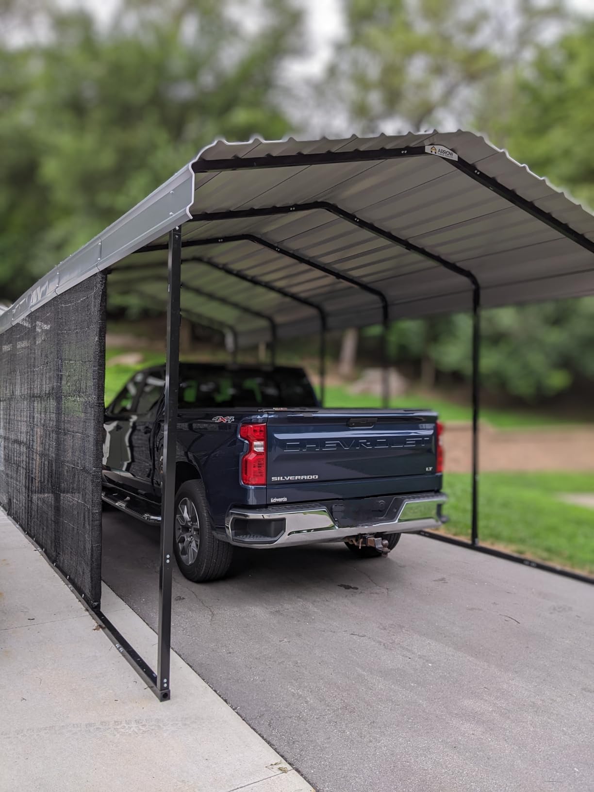 Arrow Carports Galvanized Steel Carport, Full-Size Metal Carport Kit, 12' x 24' x 9', Eggshell customer photo 2