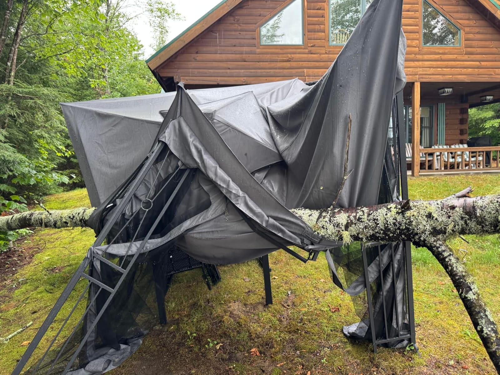 HAPPATIO 10' X 12' Outdoor Patio Gazebo, Canopy Gazebo for Garden,Yard,Patio with Ventilation Double Roof with Mosquito Netting,Gray customer photo 1