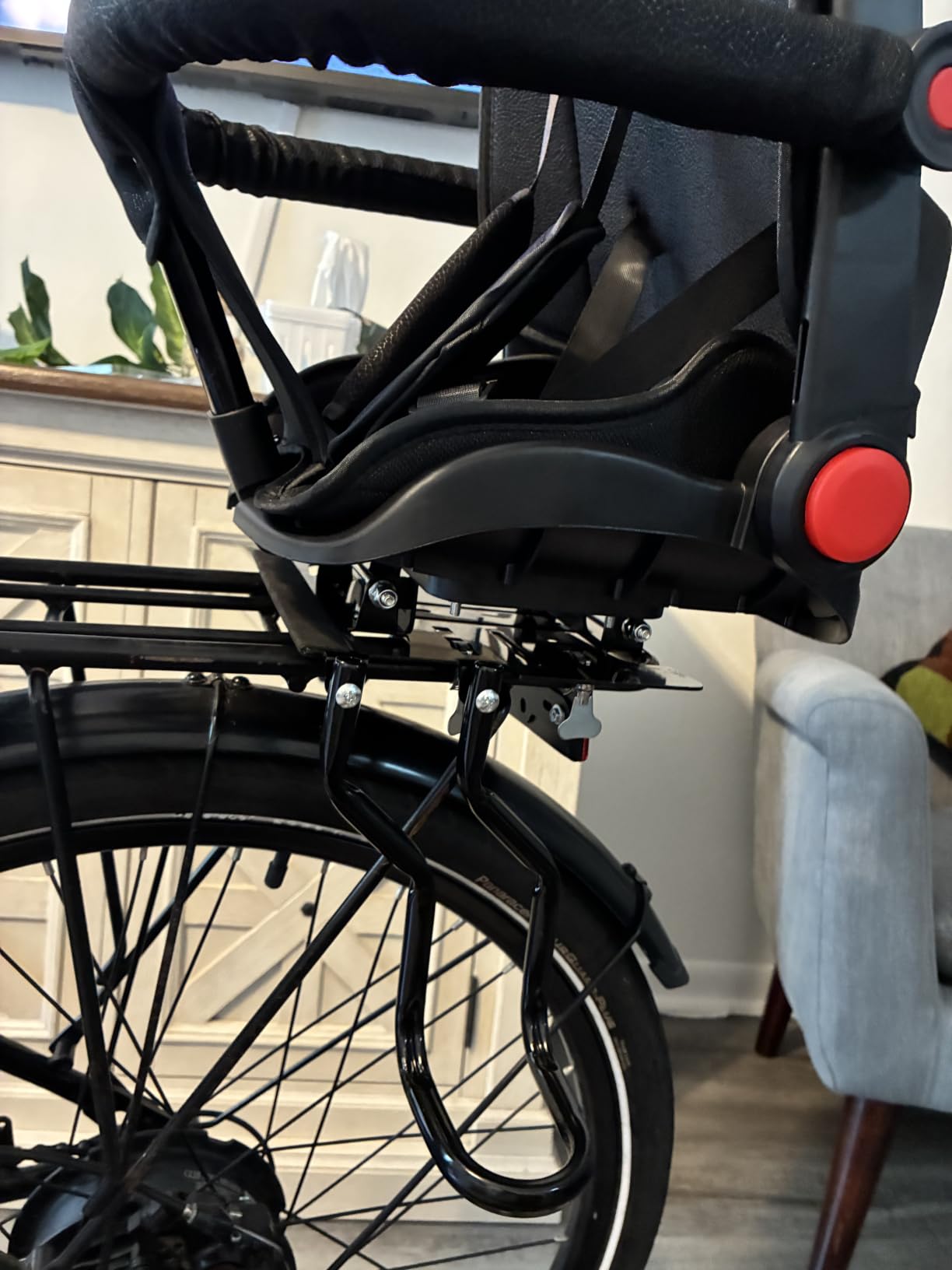 2026 Rear Child Bike Seat,Kids Seat for Adult Bike, Toddlers Rear Mount Bike seat Design for Children Aged 2 to 8 Years Old, Rear Frame Mounted Baby Bike Seats Kids Safety Upgrade customer photo 2