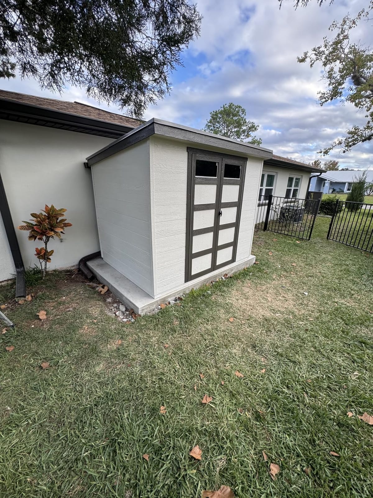Handy Home Products Highland 8x6 Modern Wooden Storage Shed with Floor Kit and Palram roof- Does not Include Paint customer photo 1