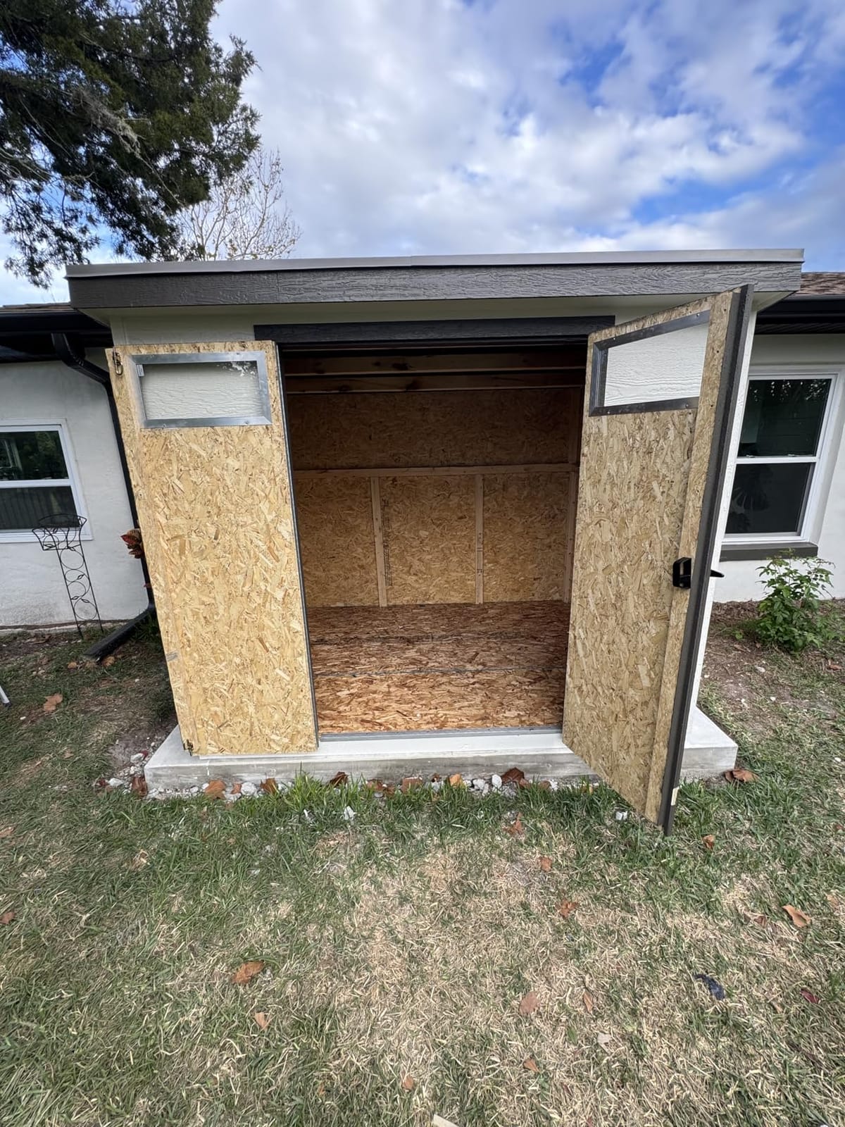 Handy Home Products Highland 8x6 Modern Wooden Storage Shed with Floor Kit and Palram roof- Does not Include Paint customer photo 2